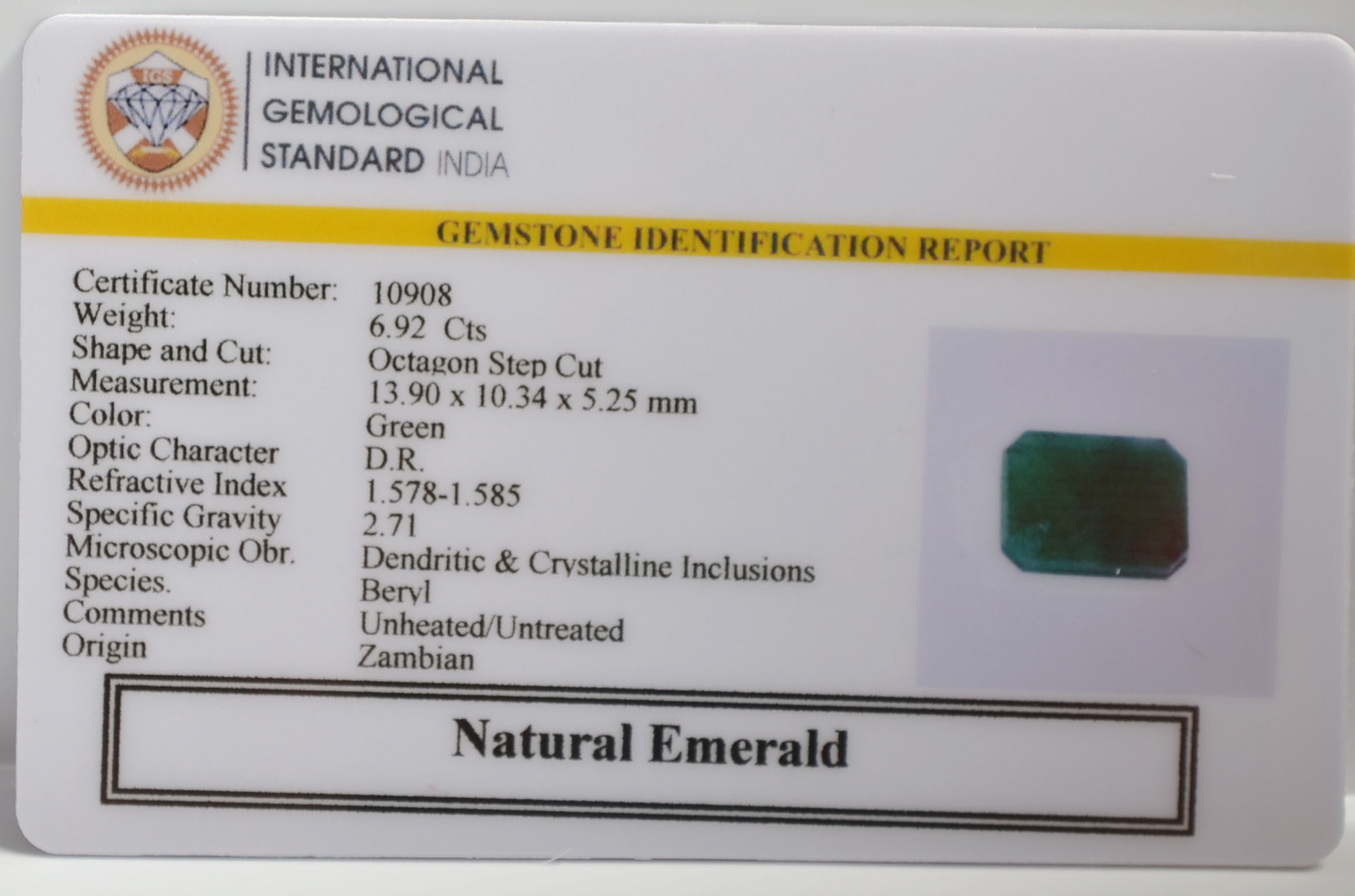 EMR22504 2 EMERALD 6.92 Ct.