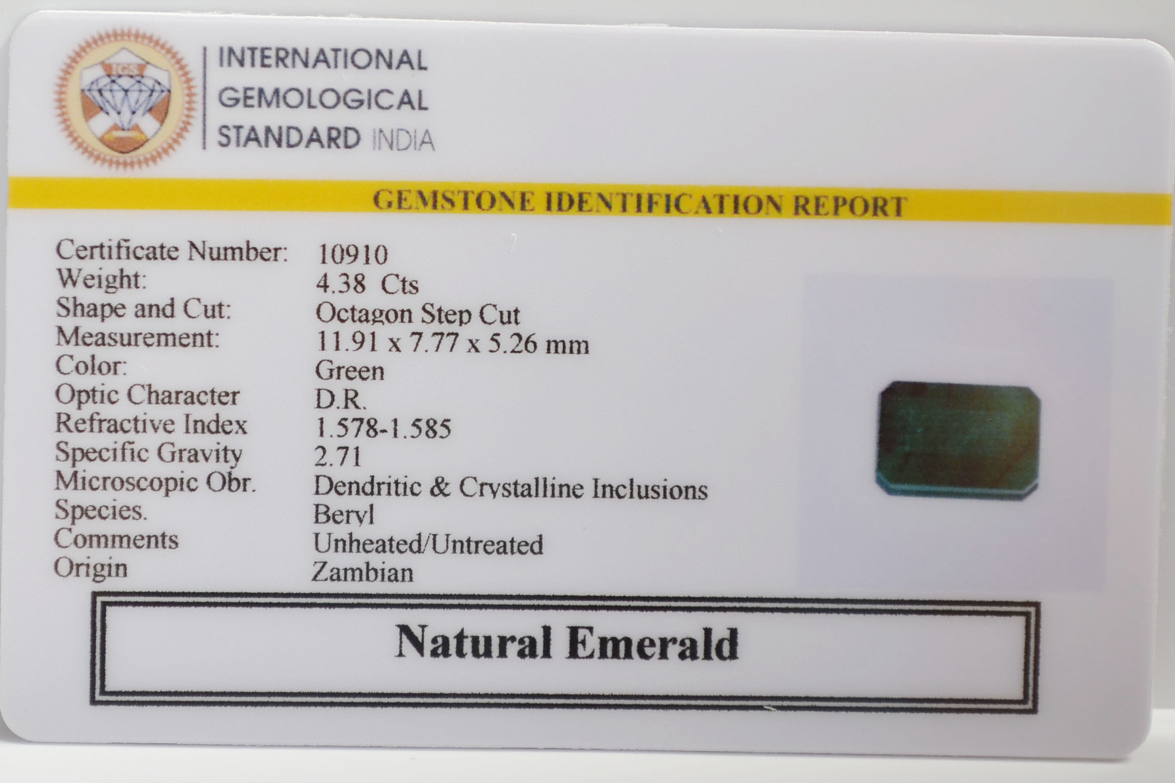 EMR22505 2 EMERALD 4.38 Ct.