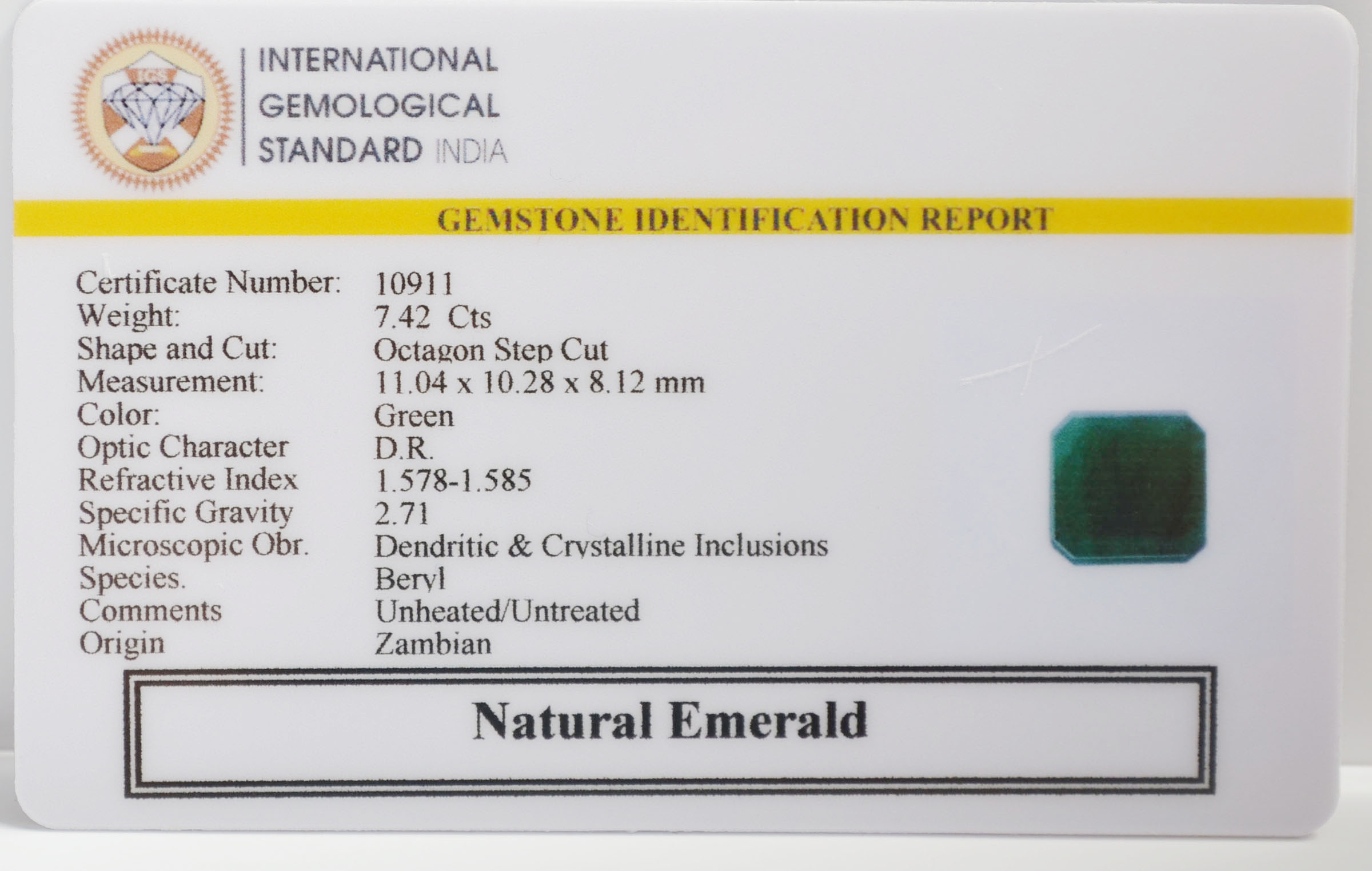 EMR22506 2 EMERALD 7.42 Ct.