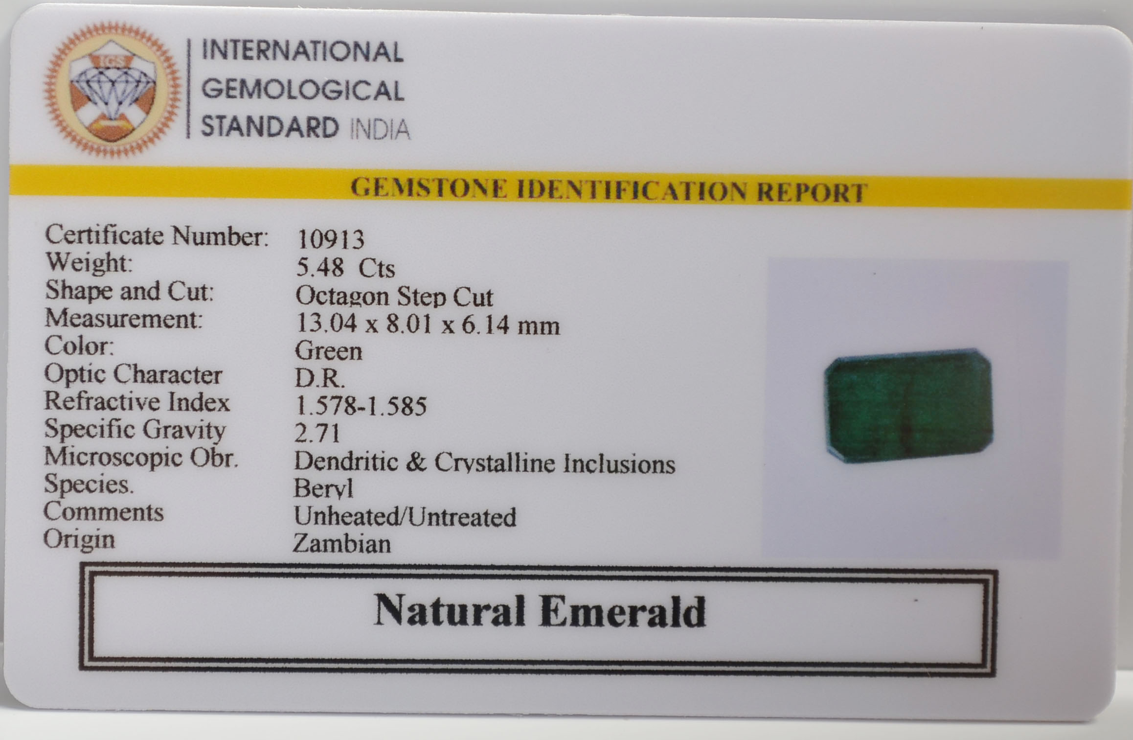 EMR22508 2 EMERALD 5.48 Ct.