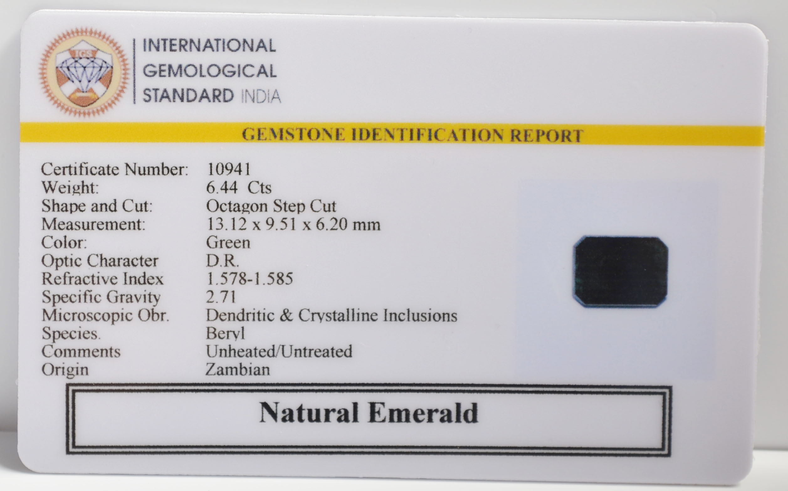 EMERALD 6.44 Ct. 3 EMR22511 2 EMERALD 6.44 Ct.