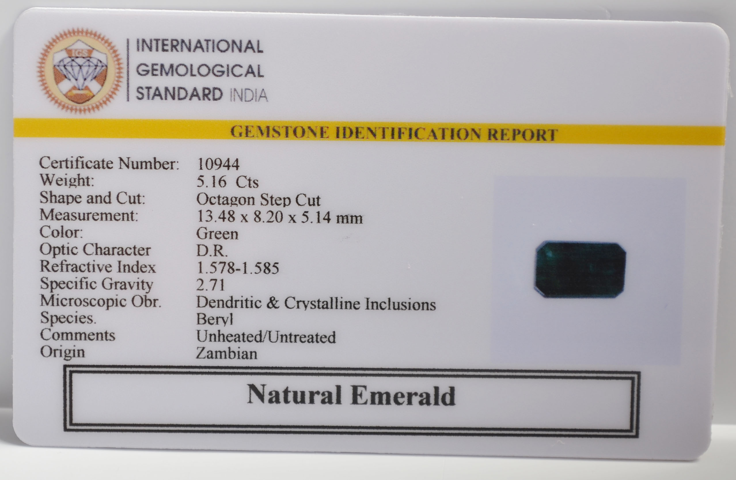 EMR22514 2 EMERALD 5.16 Ct.