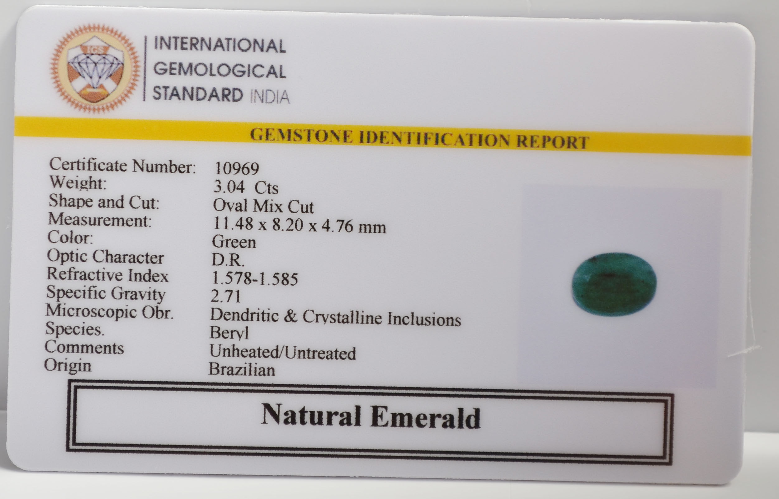 EMR22532 2 EMERALD 3.04 Ct.