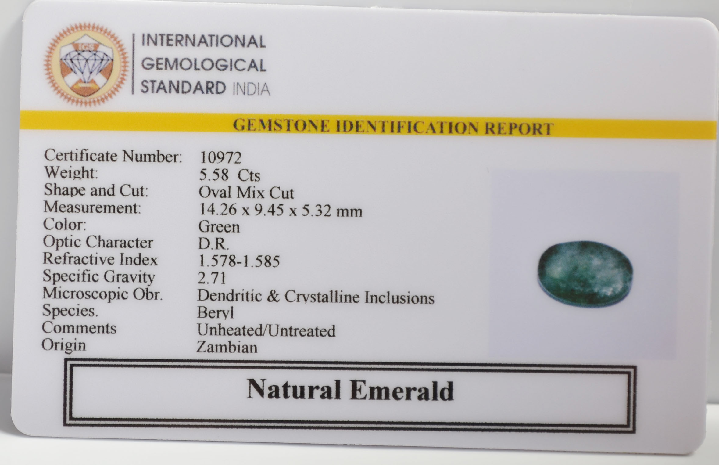 EMR22535 2 EMERALD 5.58 Ct.