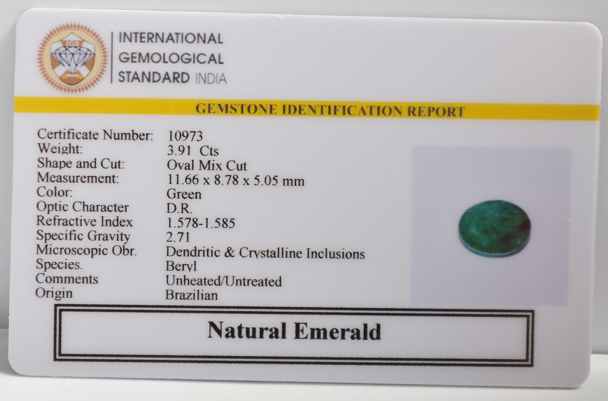 EMR22536 2 EMERALD 3.91 Ct.