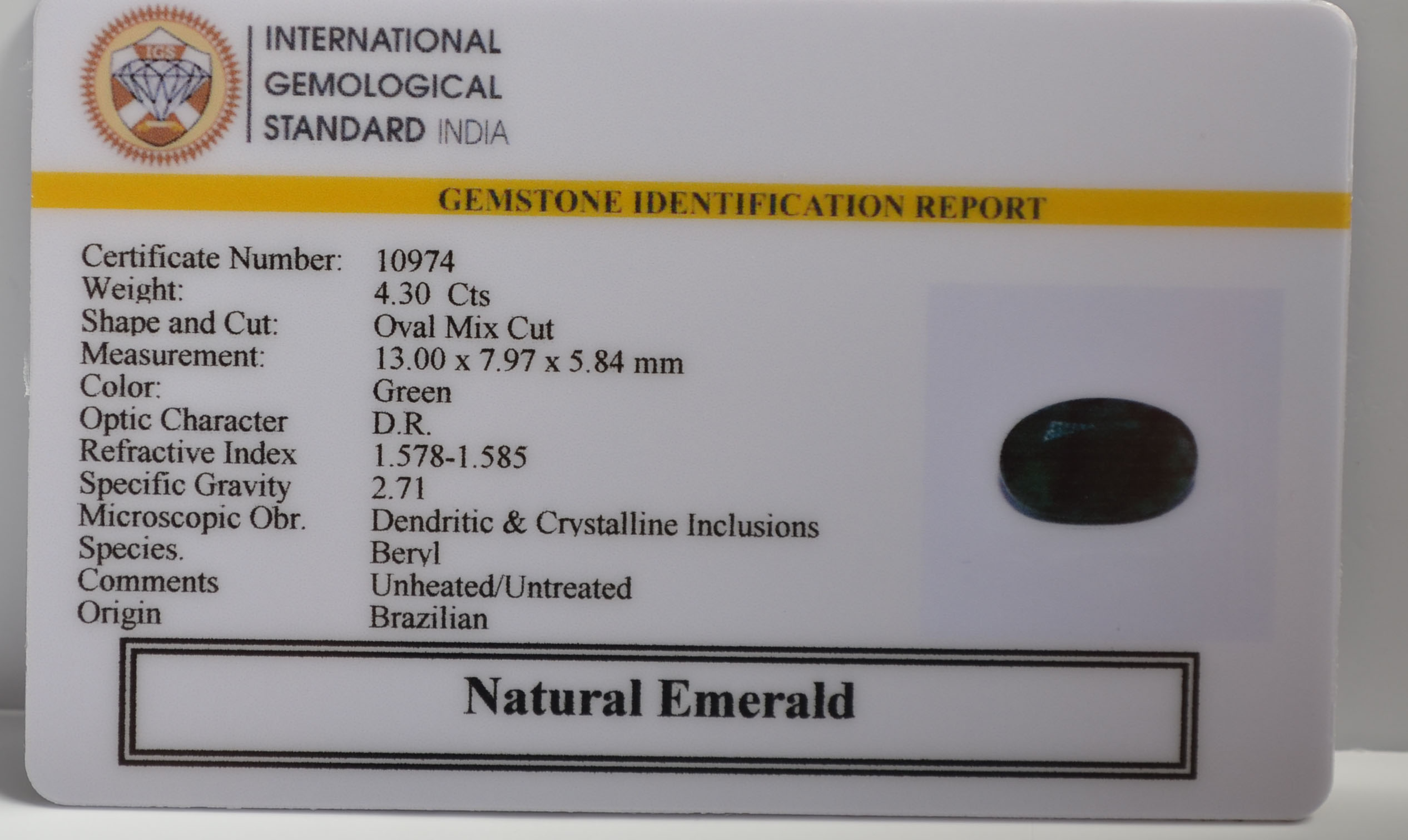EMR22537 2 EMERALD 4.3 Ct.