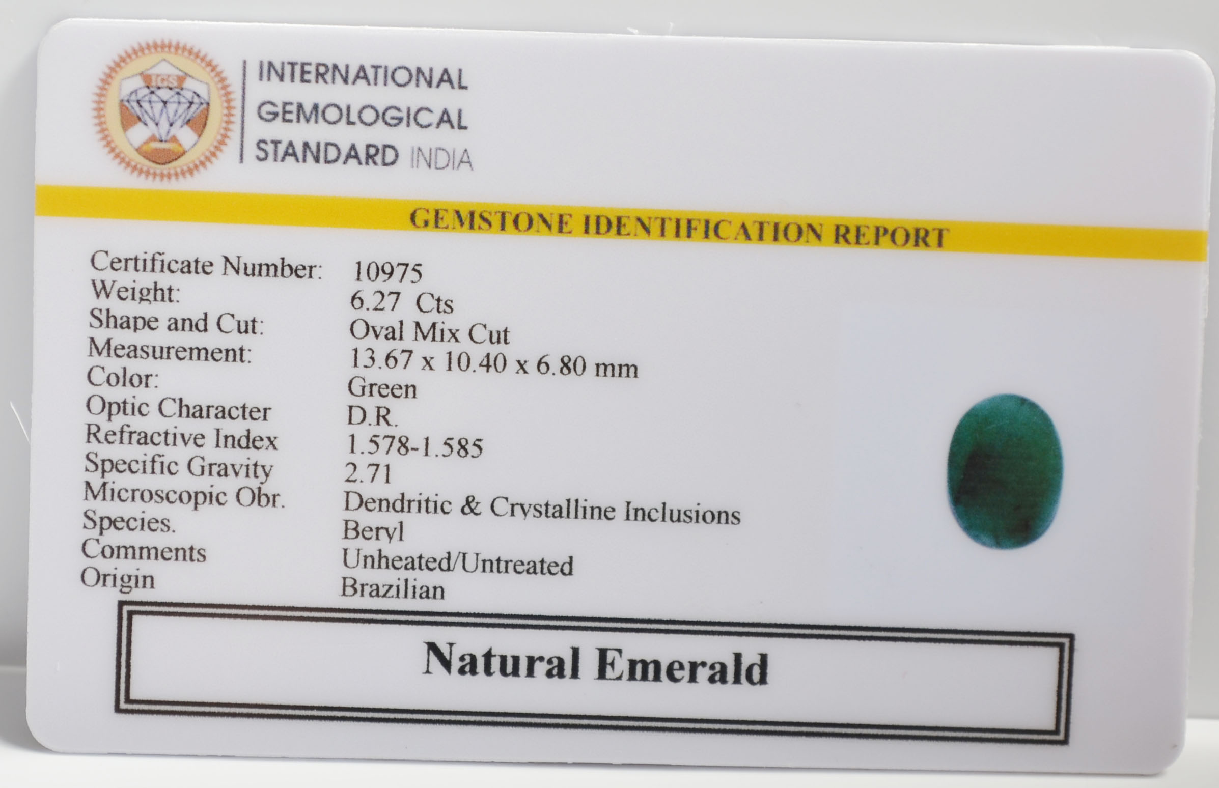 EMR22538 2 EMERALD 6.27 Ct.