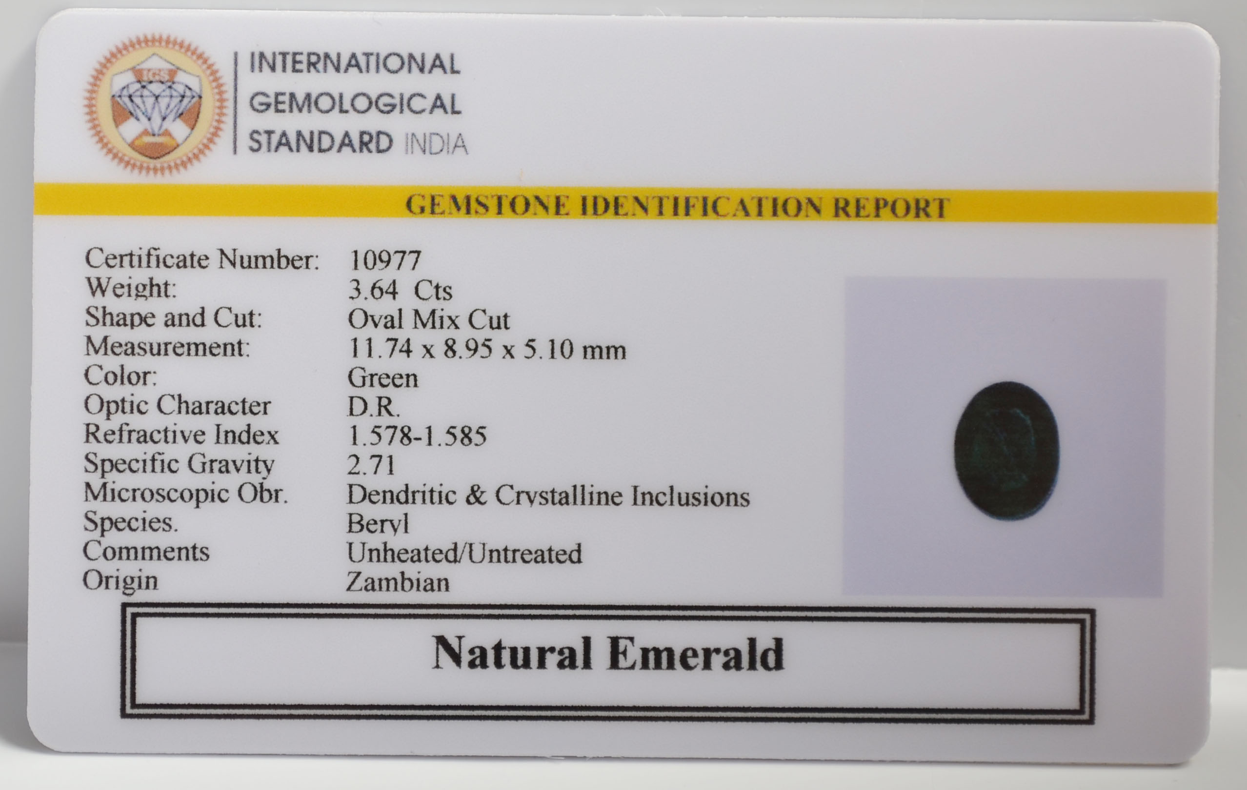 EMR22539 2 EMERALD 3.64 Ct.