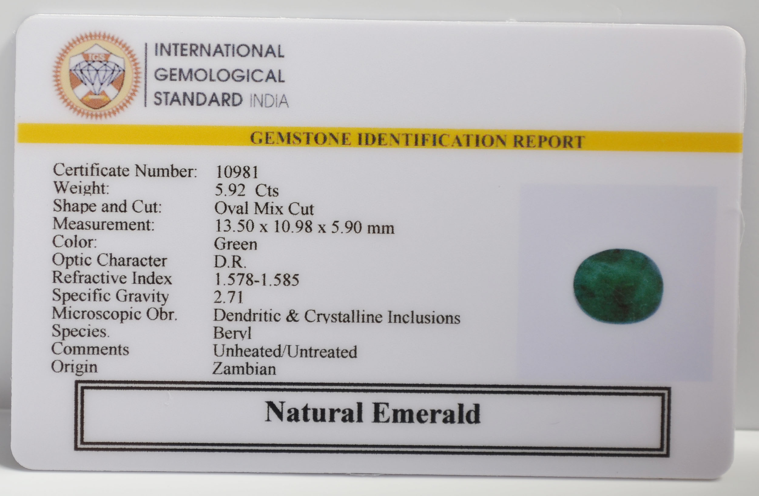 EMR22542 2 EMERALD 5.92 Ct.