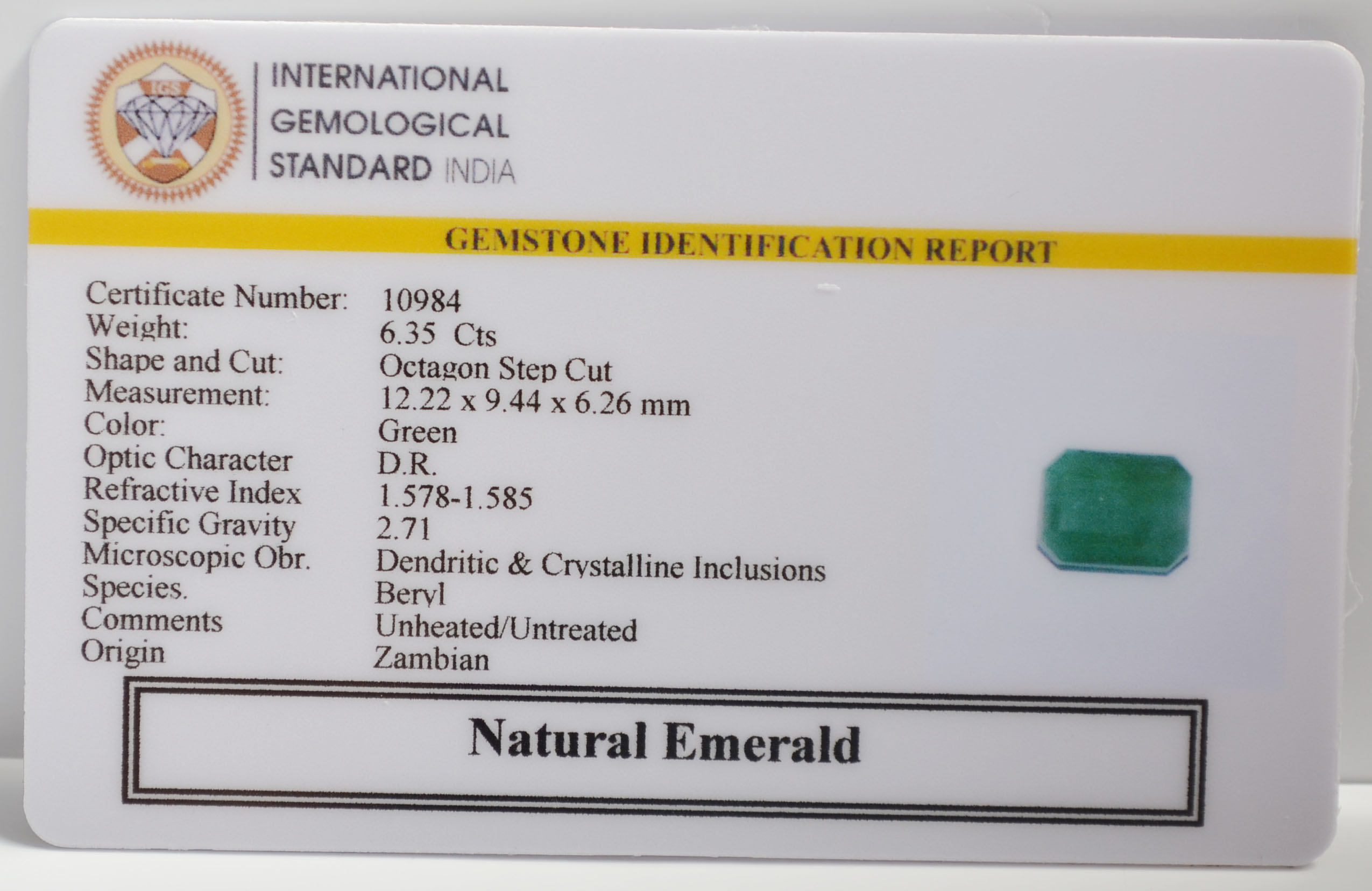 EMR22545 2 EMERALD 6.35 Ct.