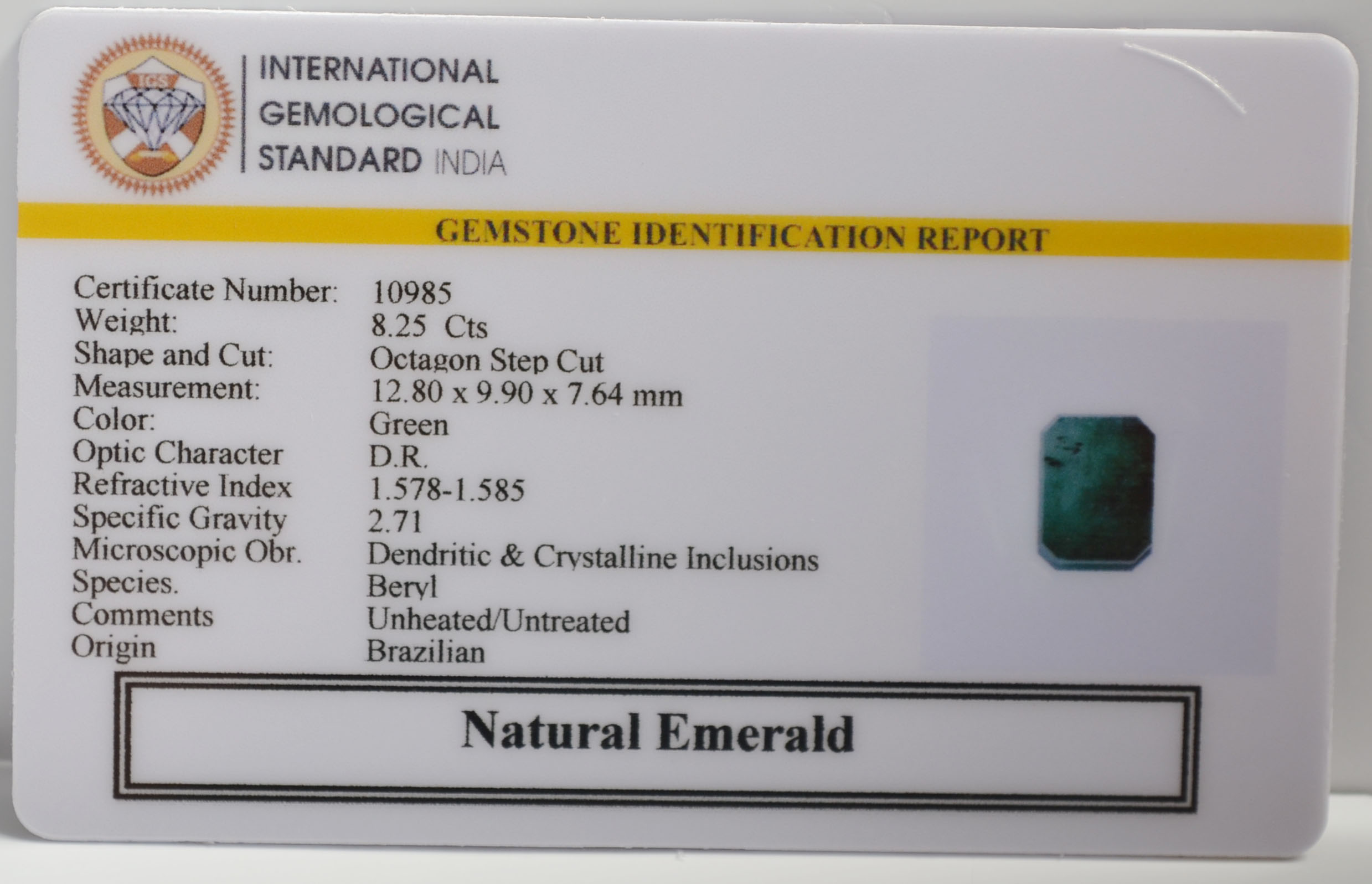 EMR22546 2 EMERALD 8.25 Ct.