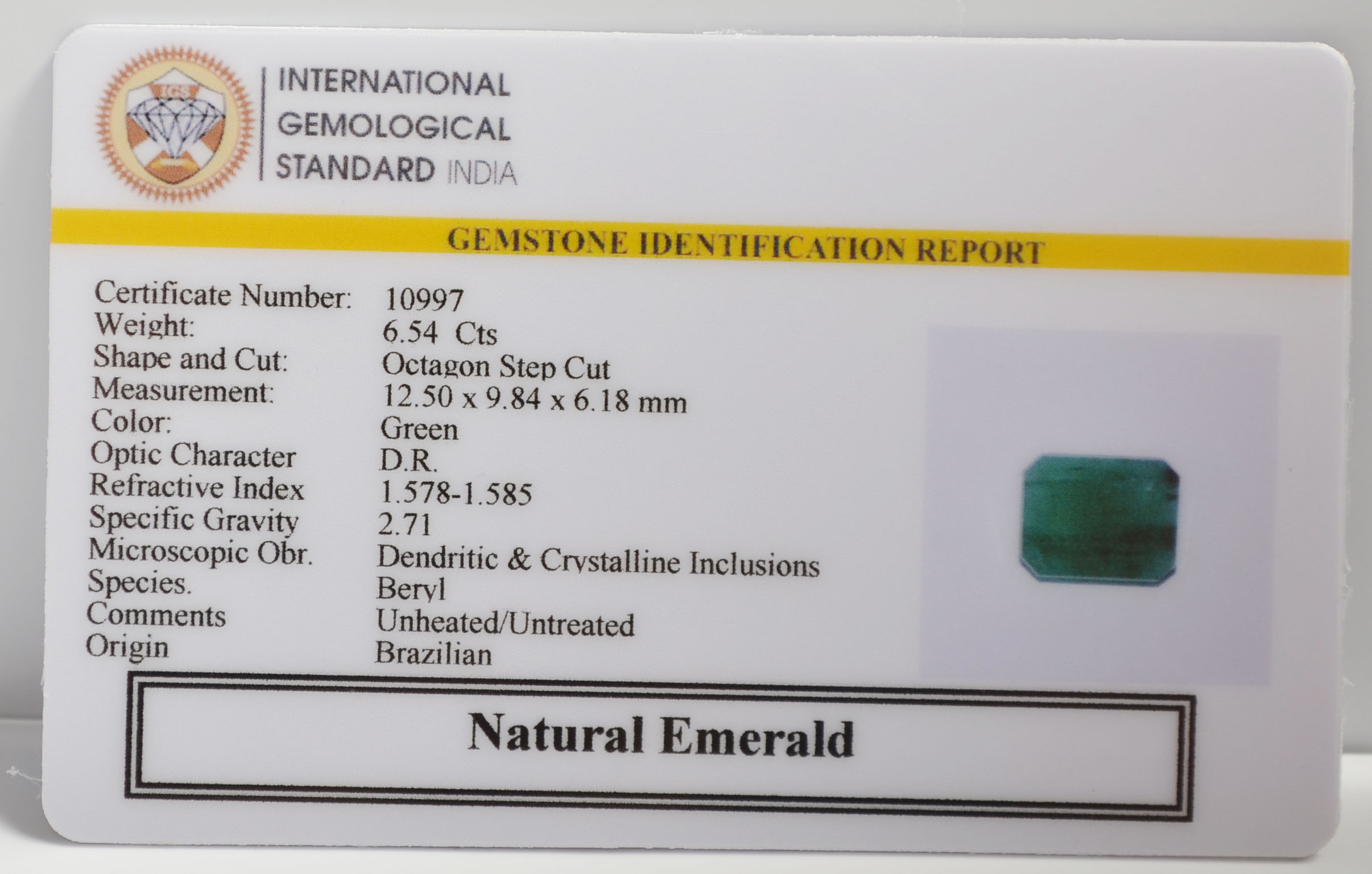 EMR22555 2 EMERALD 6.54 Ct.