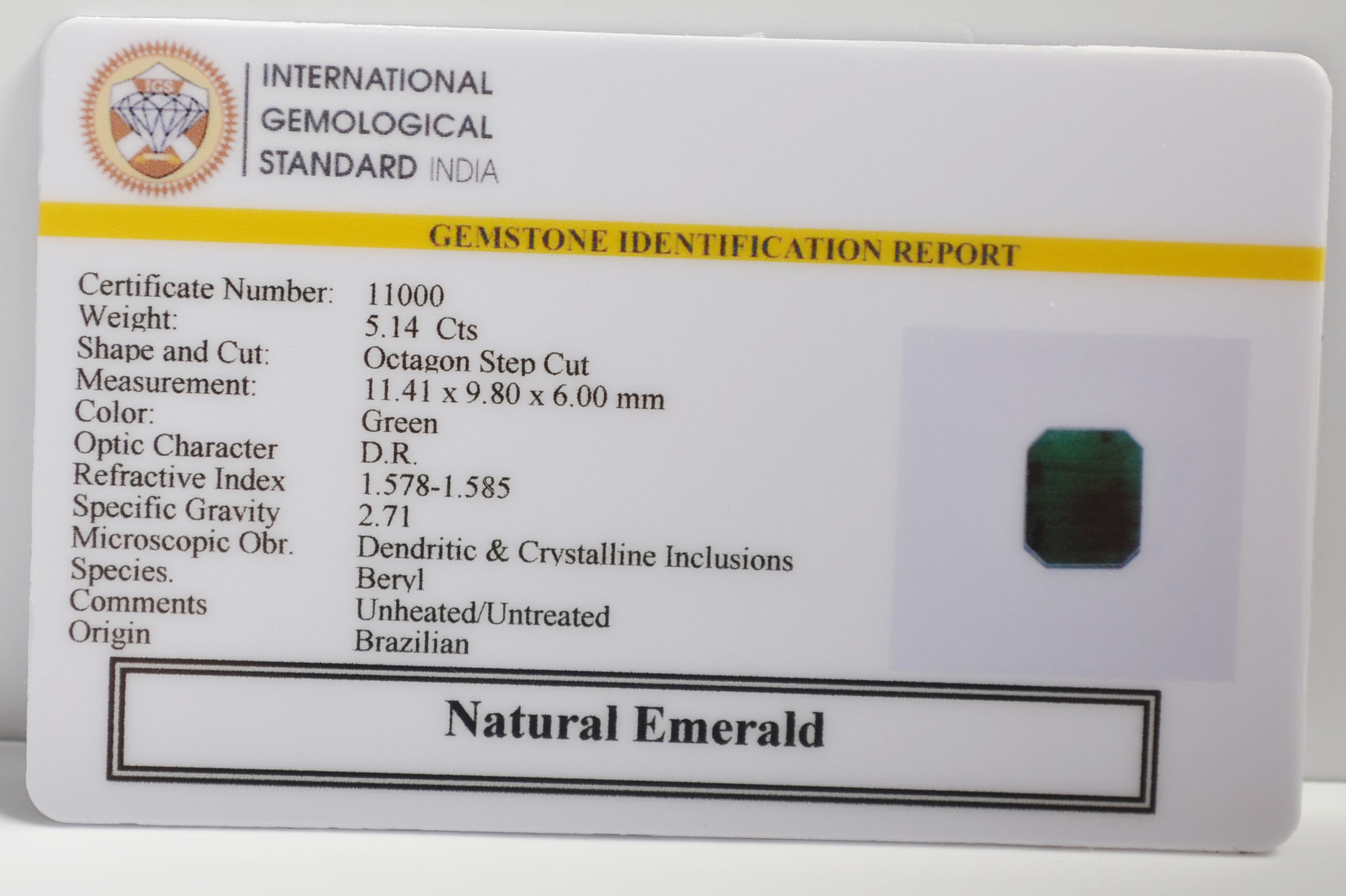 EMR22556 2 EMERALD 5.14 Ct.