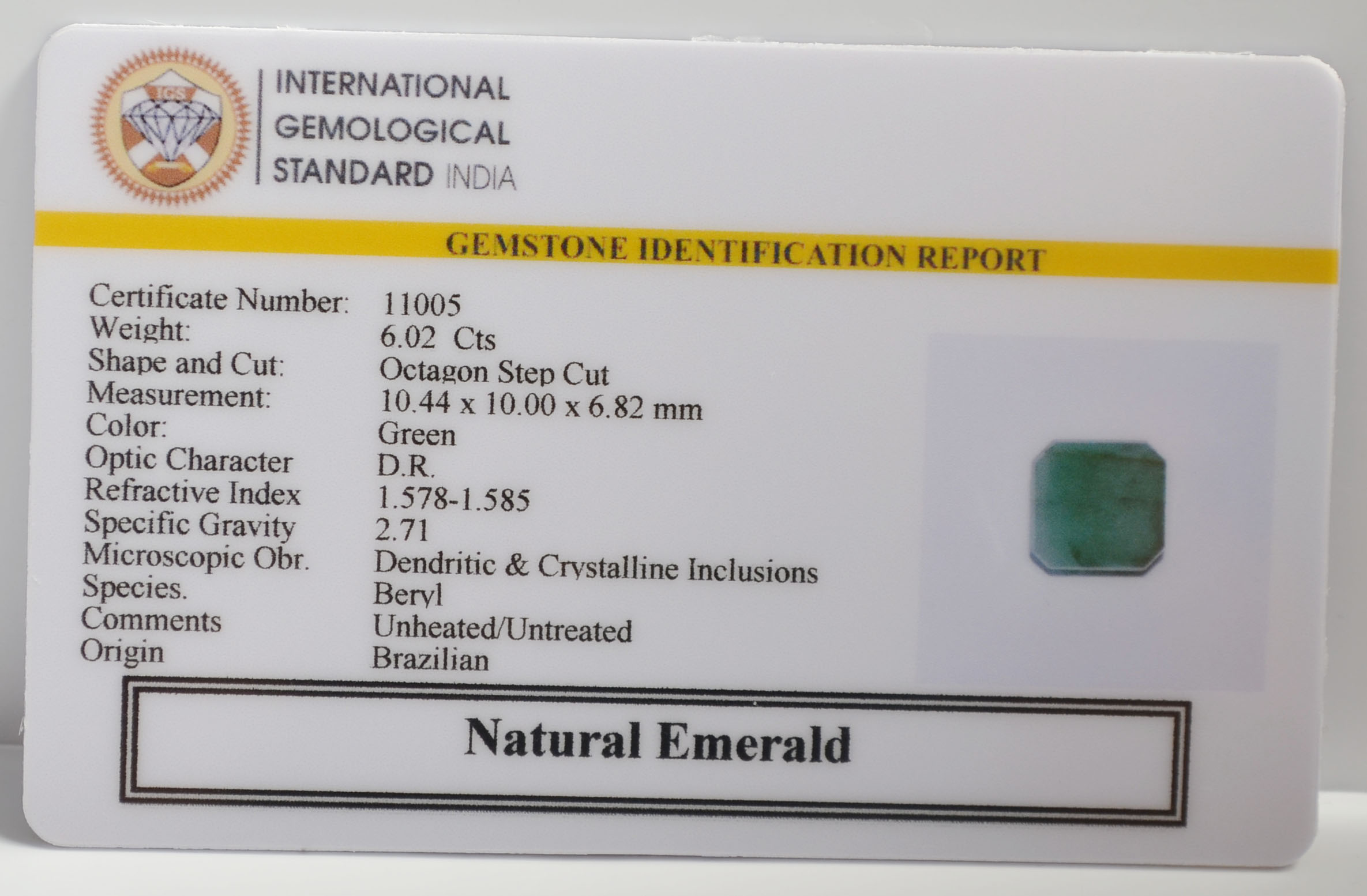 EMR22559 2 EMERALD 6.02 Ct.