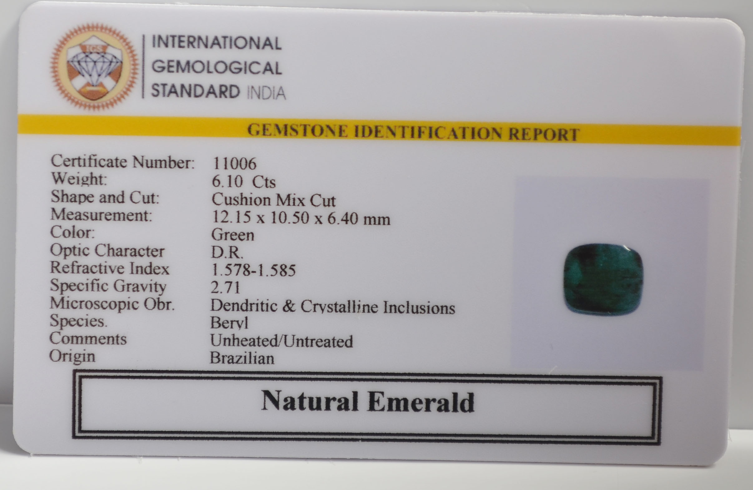 EMR22560 2 EMERALD 6.1 Ct.