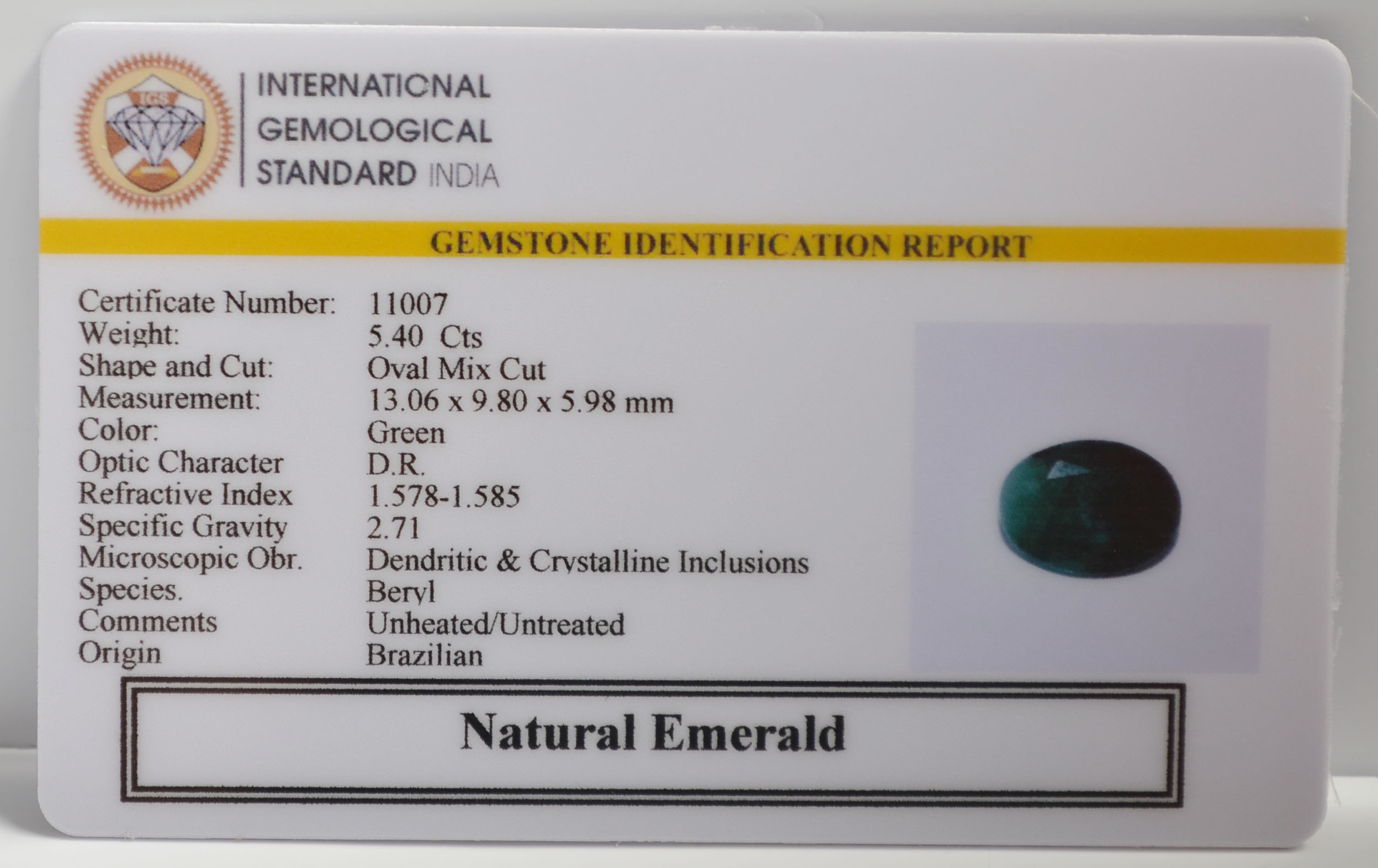 EMR22561 2 EMERALD 5.4 Ct.
