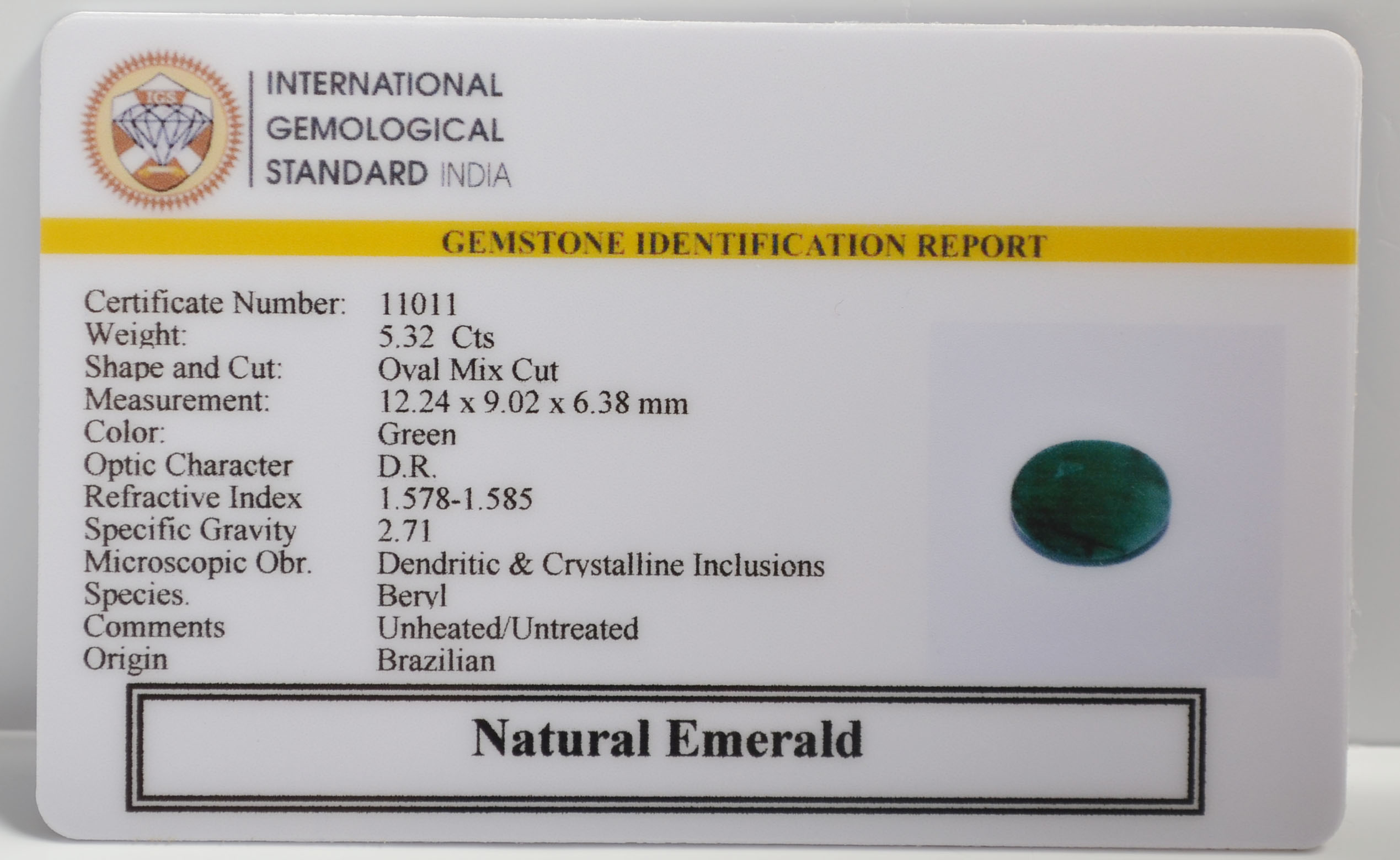 EMR22563 2 EMERALD 5.32 Ct.