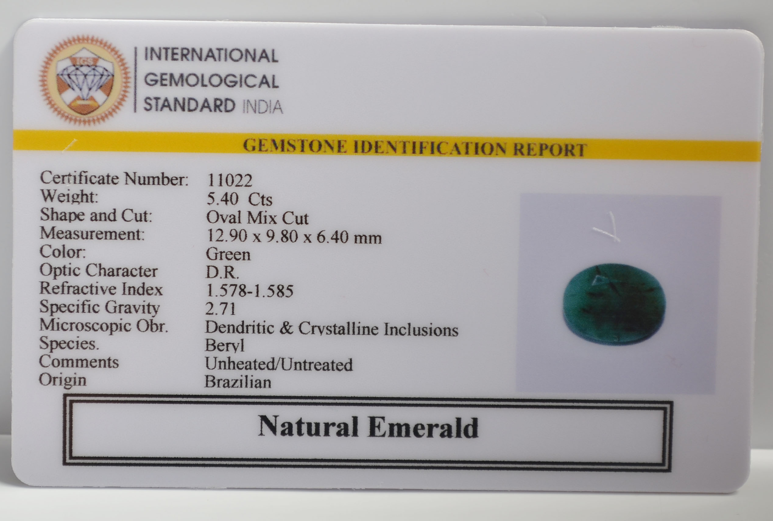 EMR22571 2 EMERALD 5.4 Ct.