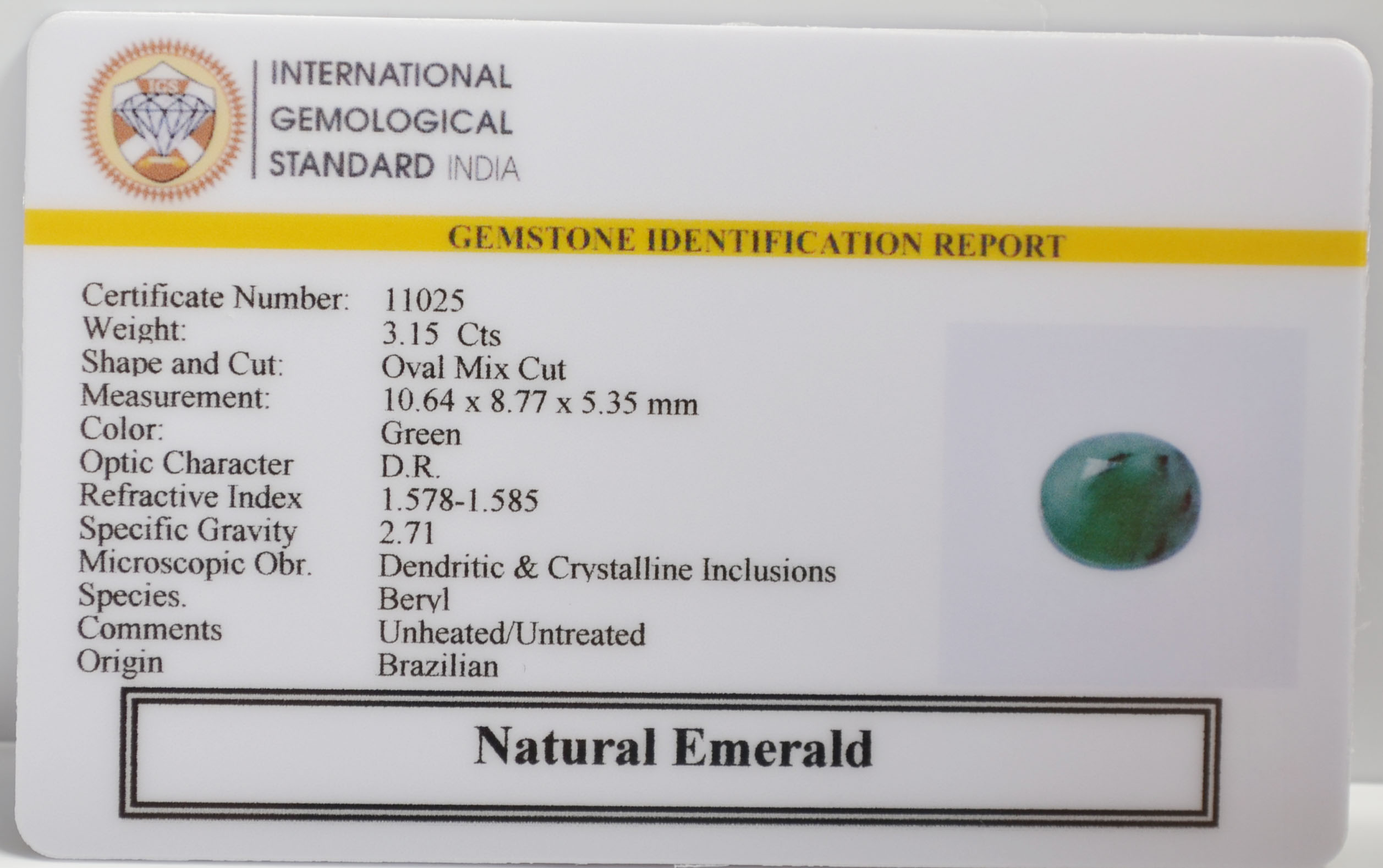 EMR22573 2 EMERALD 3.15 Ct.