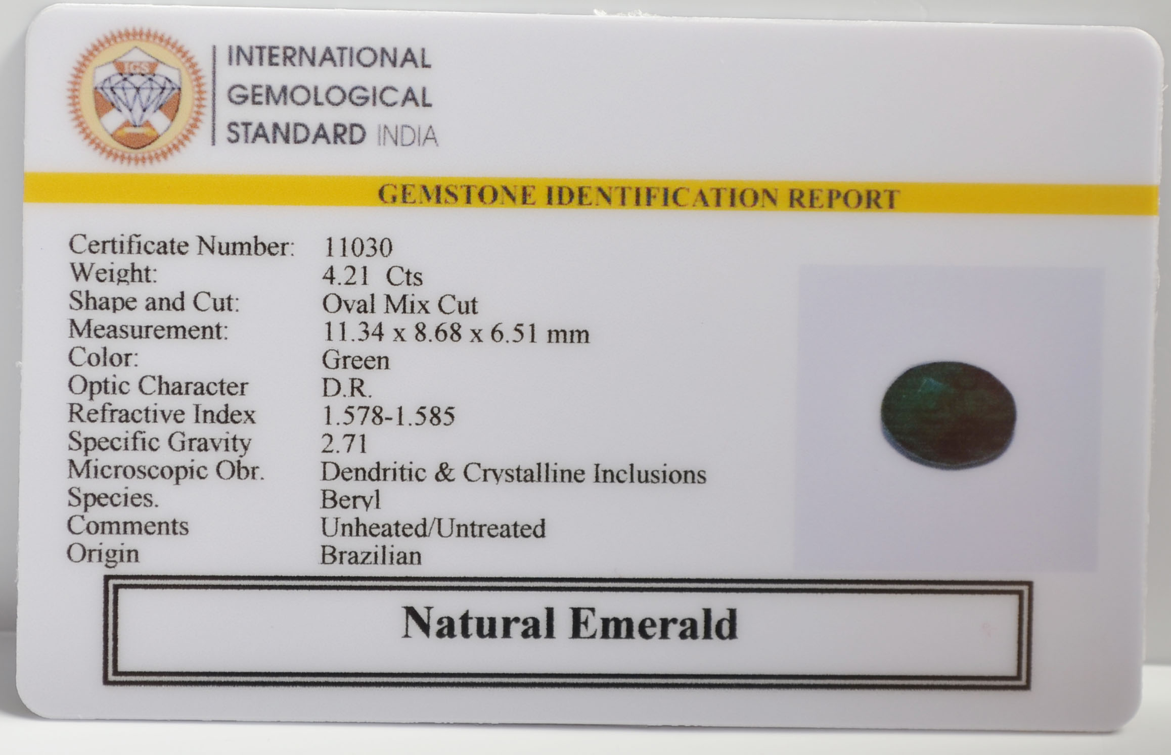 EMR22577 2 EMERALD 4.21 Ct.