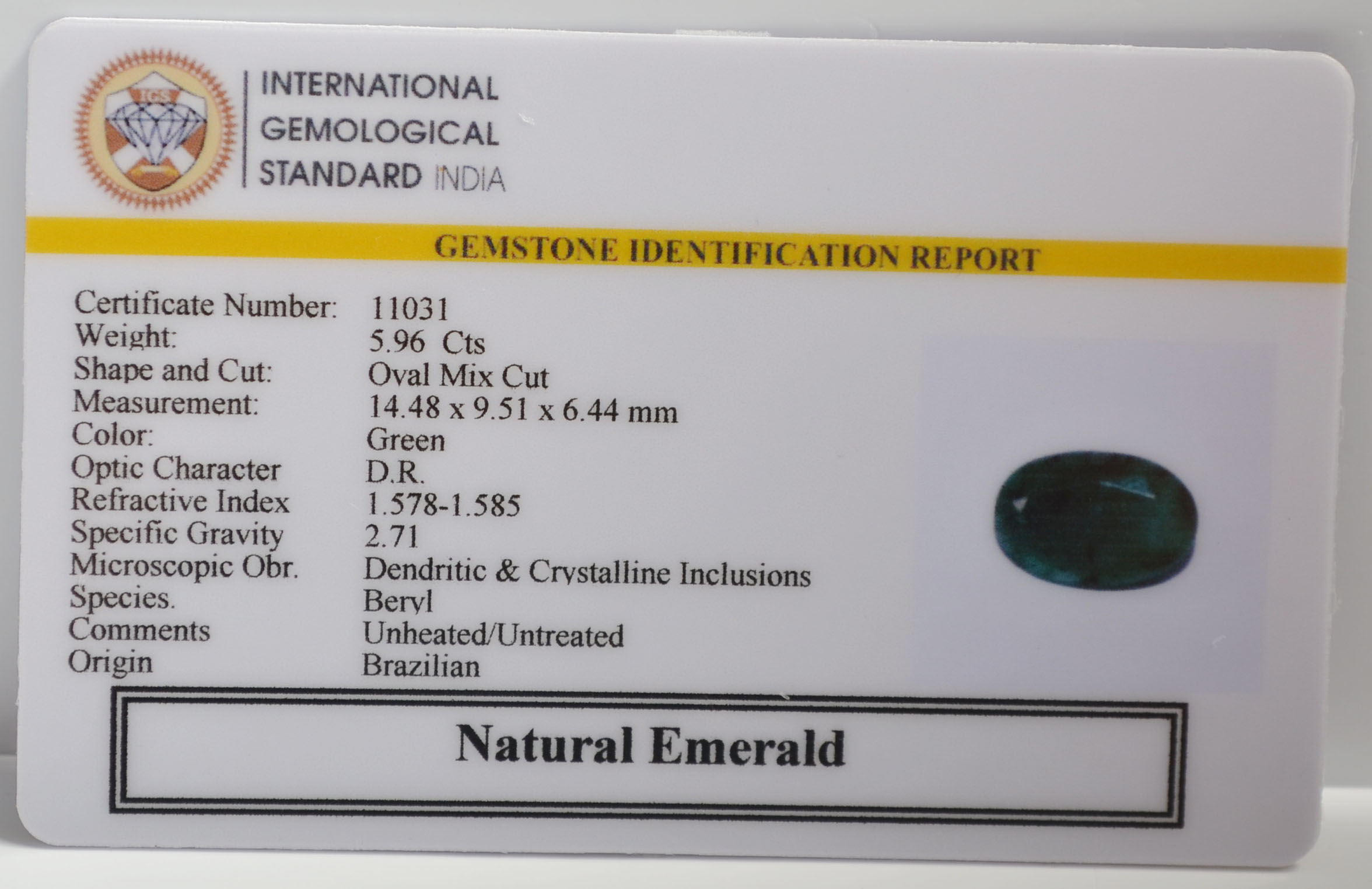 EMR22578 2 EMERALD 5.96 Ct.