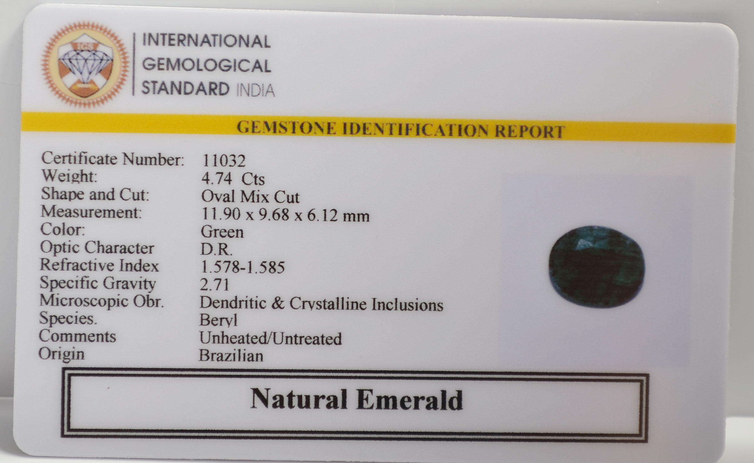EMR22579 2 EMERALD 4.74 Ct.