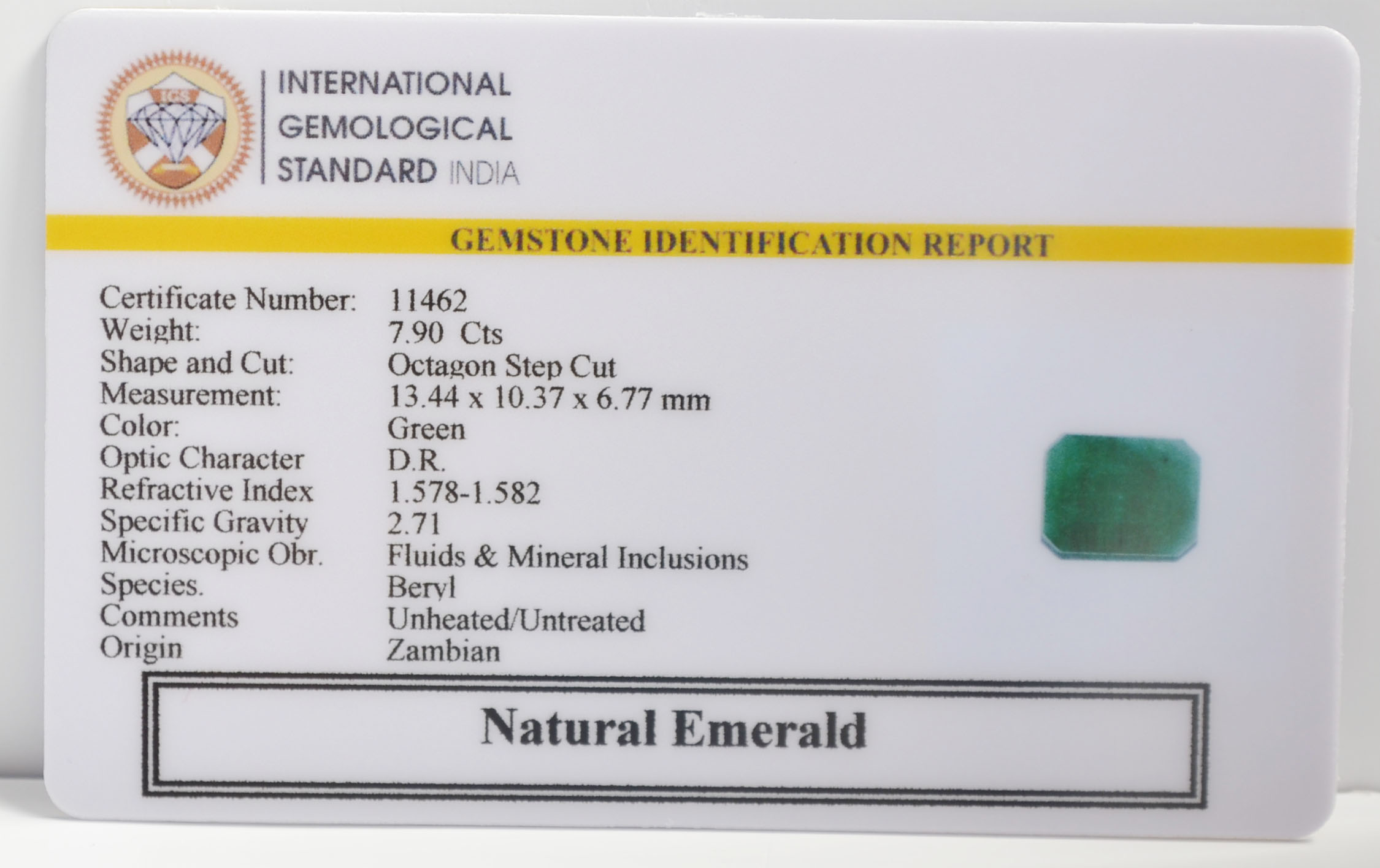 EMR22589 2 EMERALD 7.9 Ct.