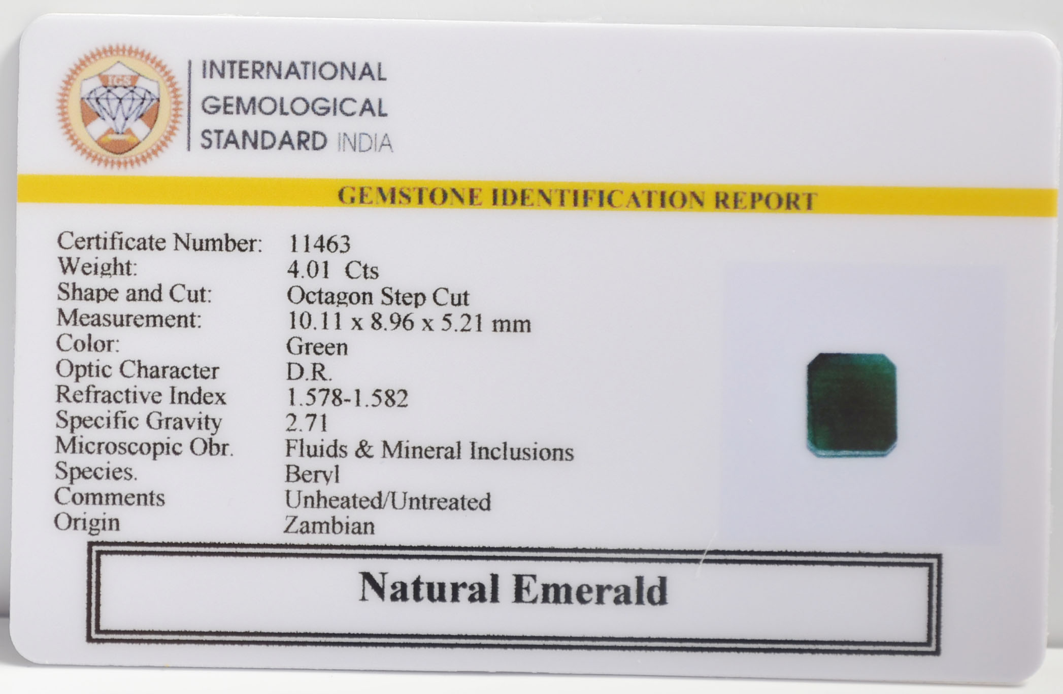 EMR22590 2 EMERALD 4.01 Ct.