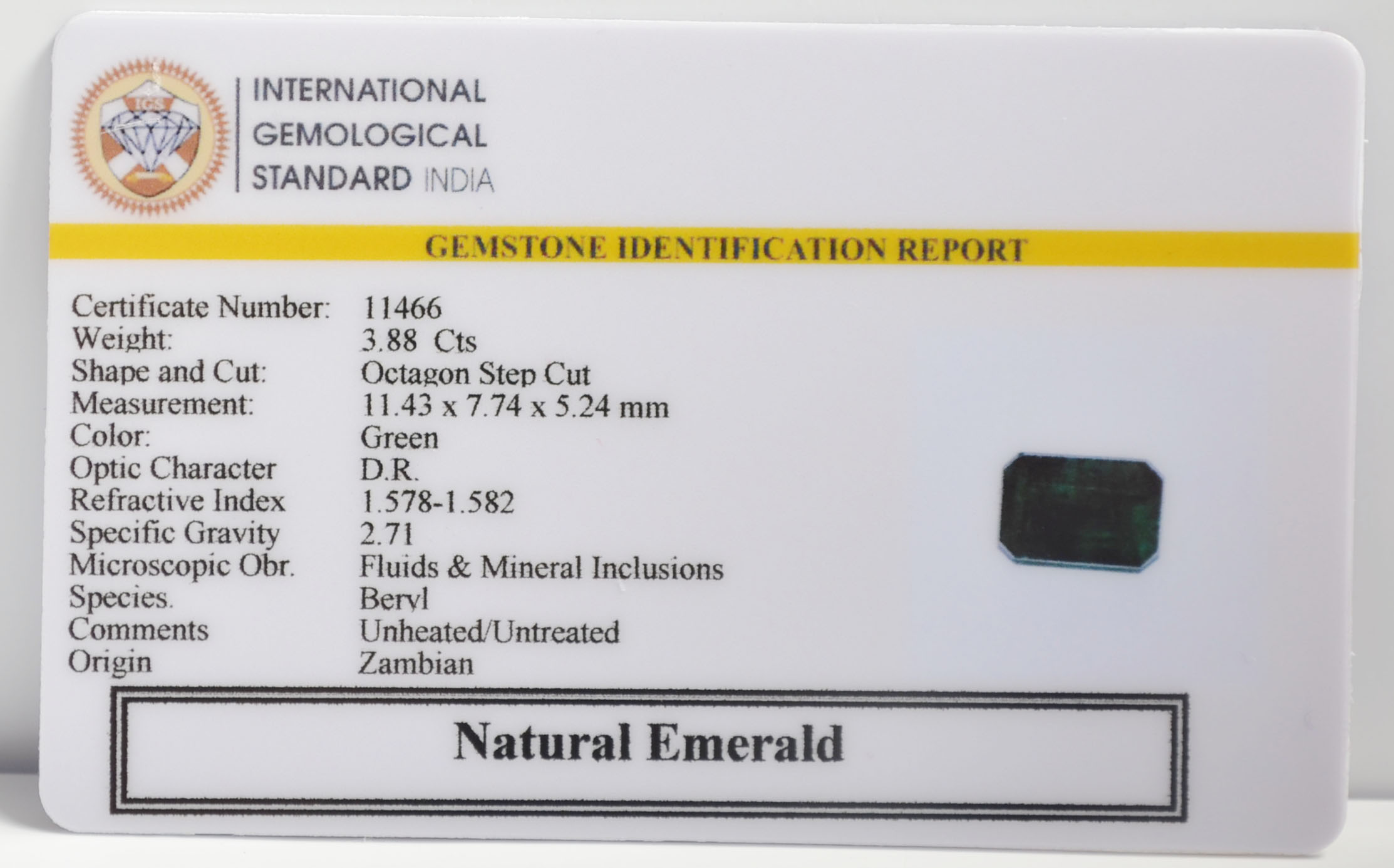 EMR22591 2 EMERALD 3.88 Ct.