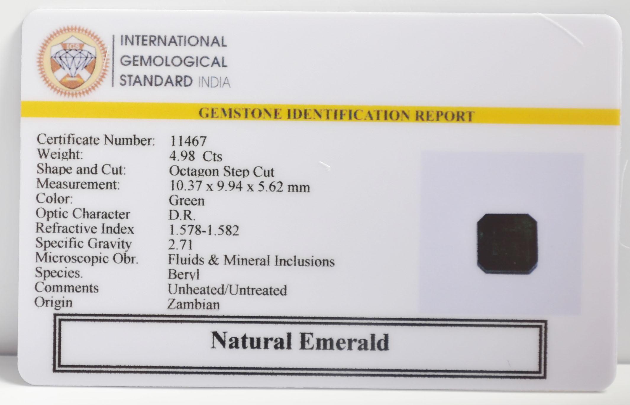 EMR22592 2 EMERALD 4.98 Ct.