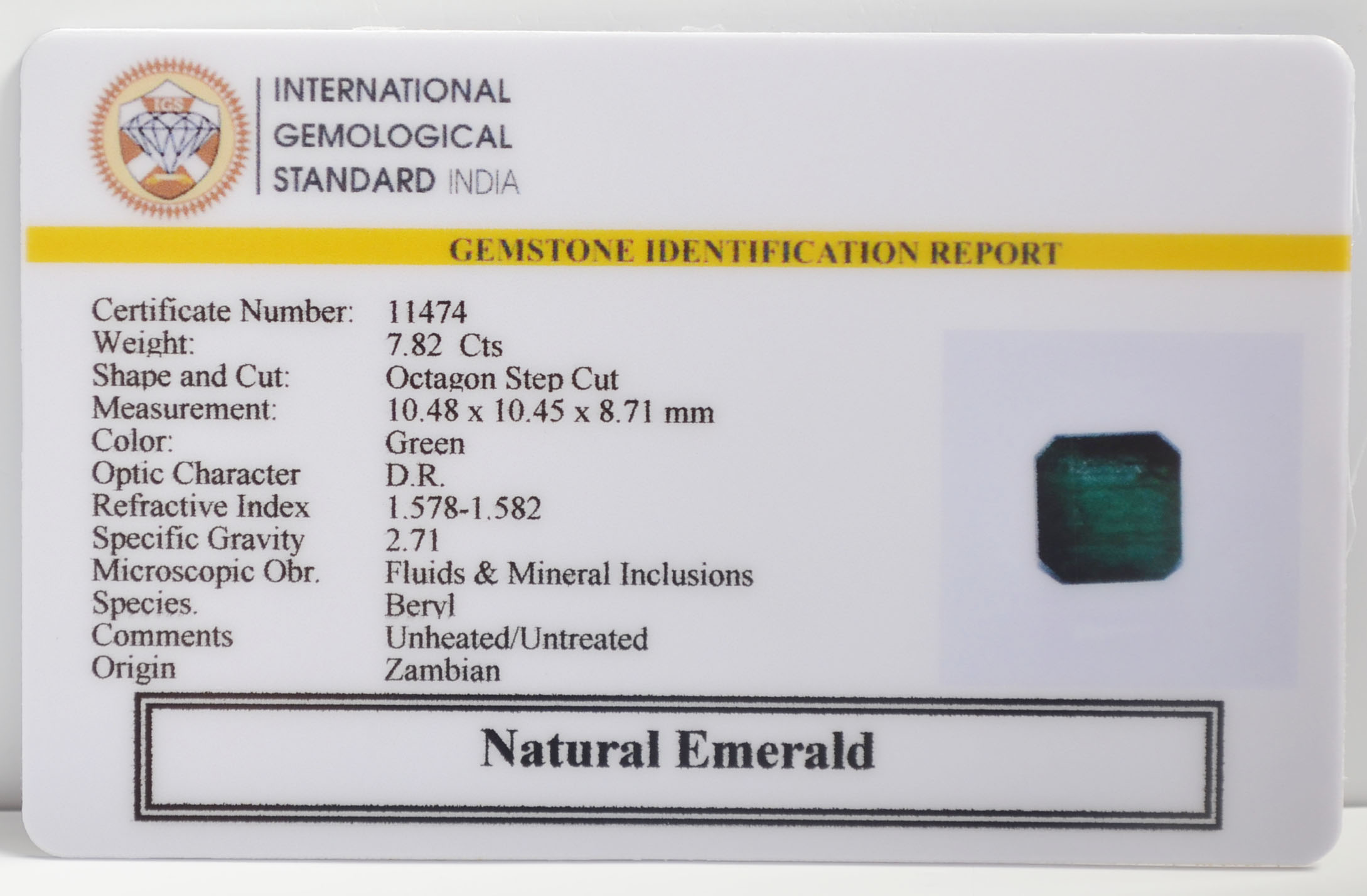 EMR22594 2 EMERALD 7.82 Ct.