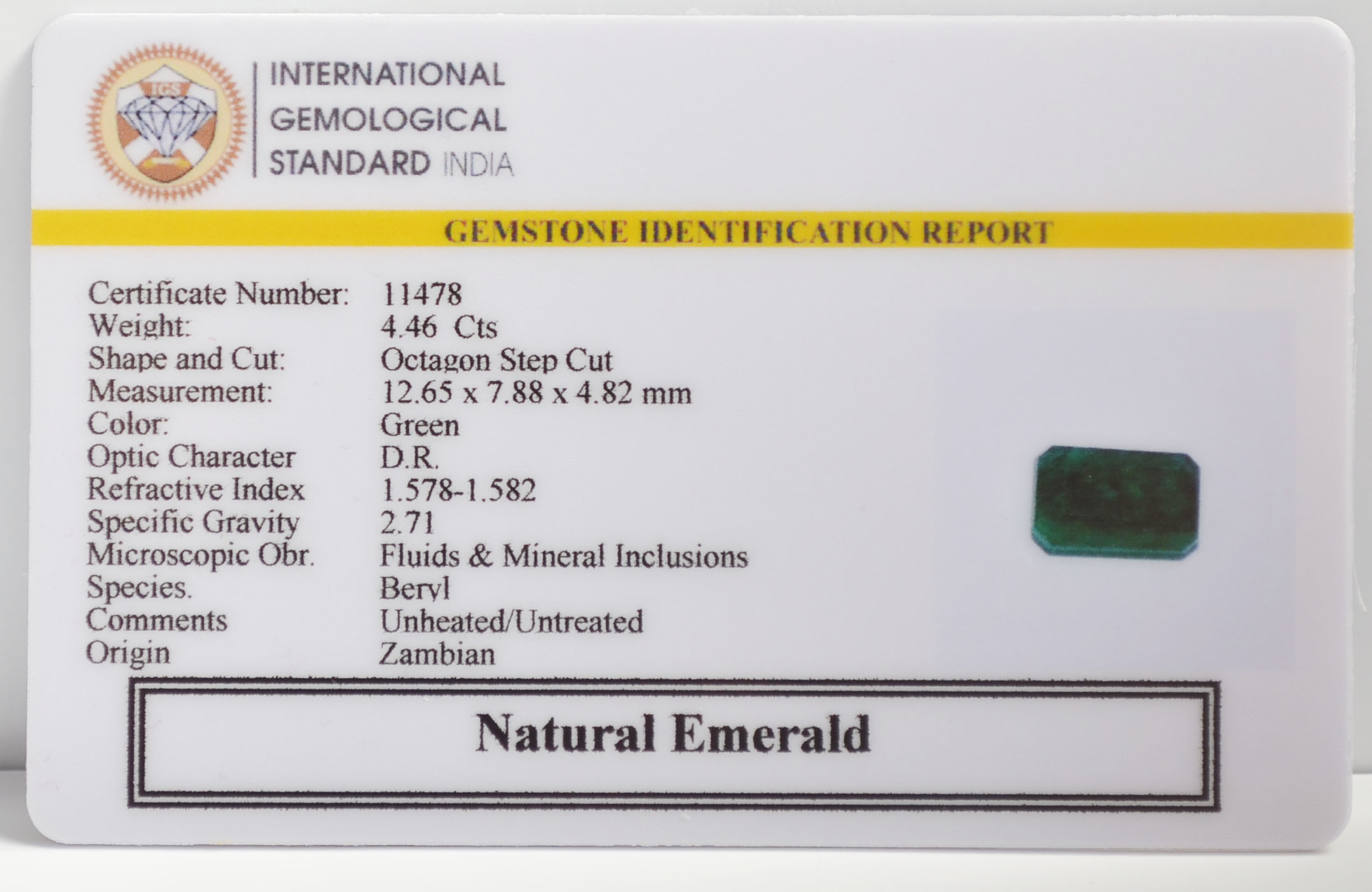 EMR22597 2 EMERALD 4.46 Ct.