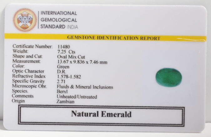 EMERALD 7.25 Ct.