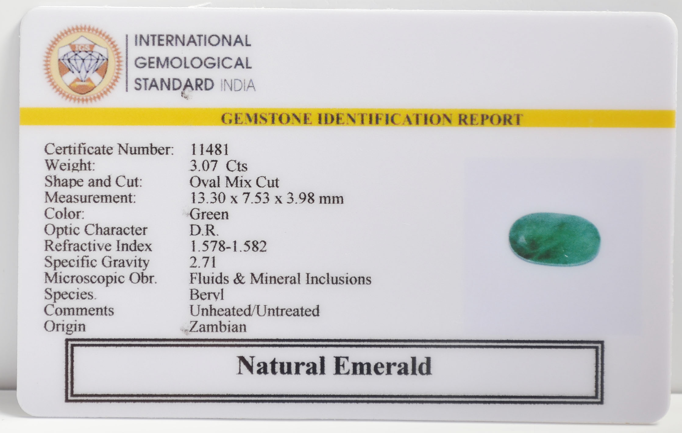 EMR22600 2 EMERALD 3.07 Ct.