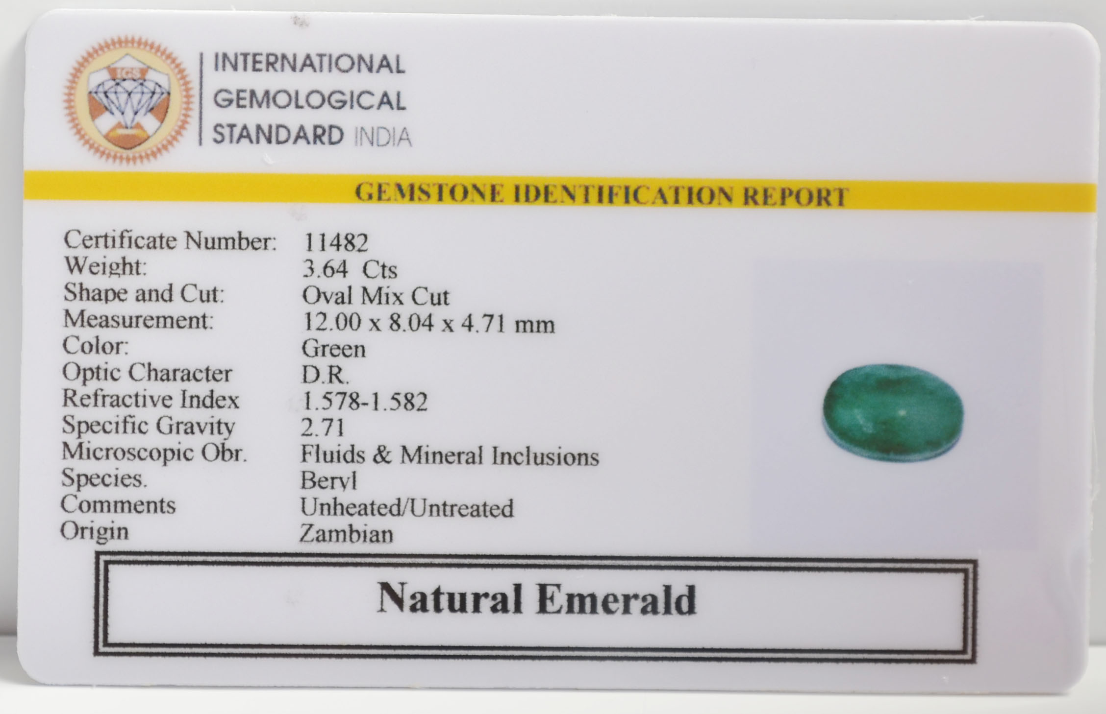 EMR22601 2 EMERALD 3.64 Ct.