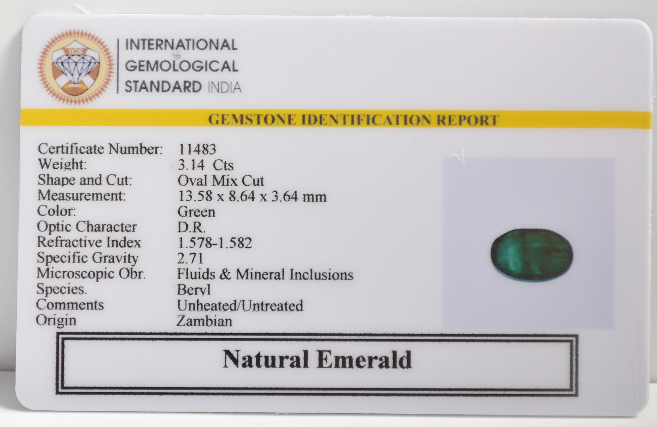 EMR22602 2 EMERALD 3.14 Ct.