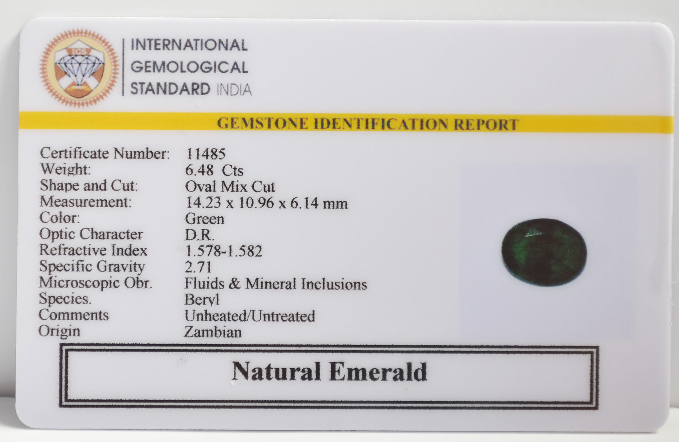 EMR22604 2 EMERALD 6.48 Ct.