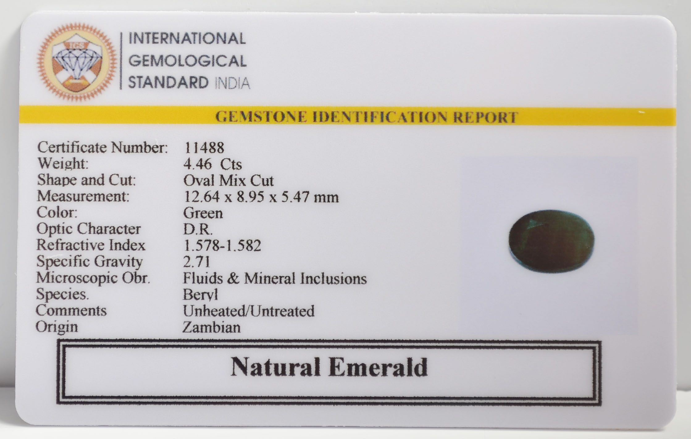 EMR22607 2 EMERALD 4.46 Ct.