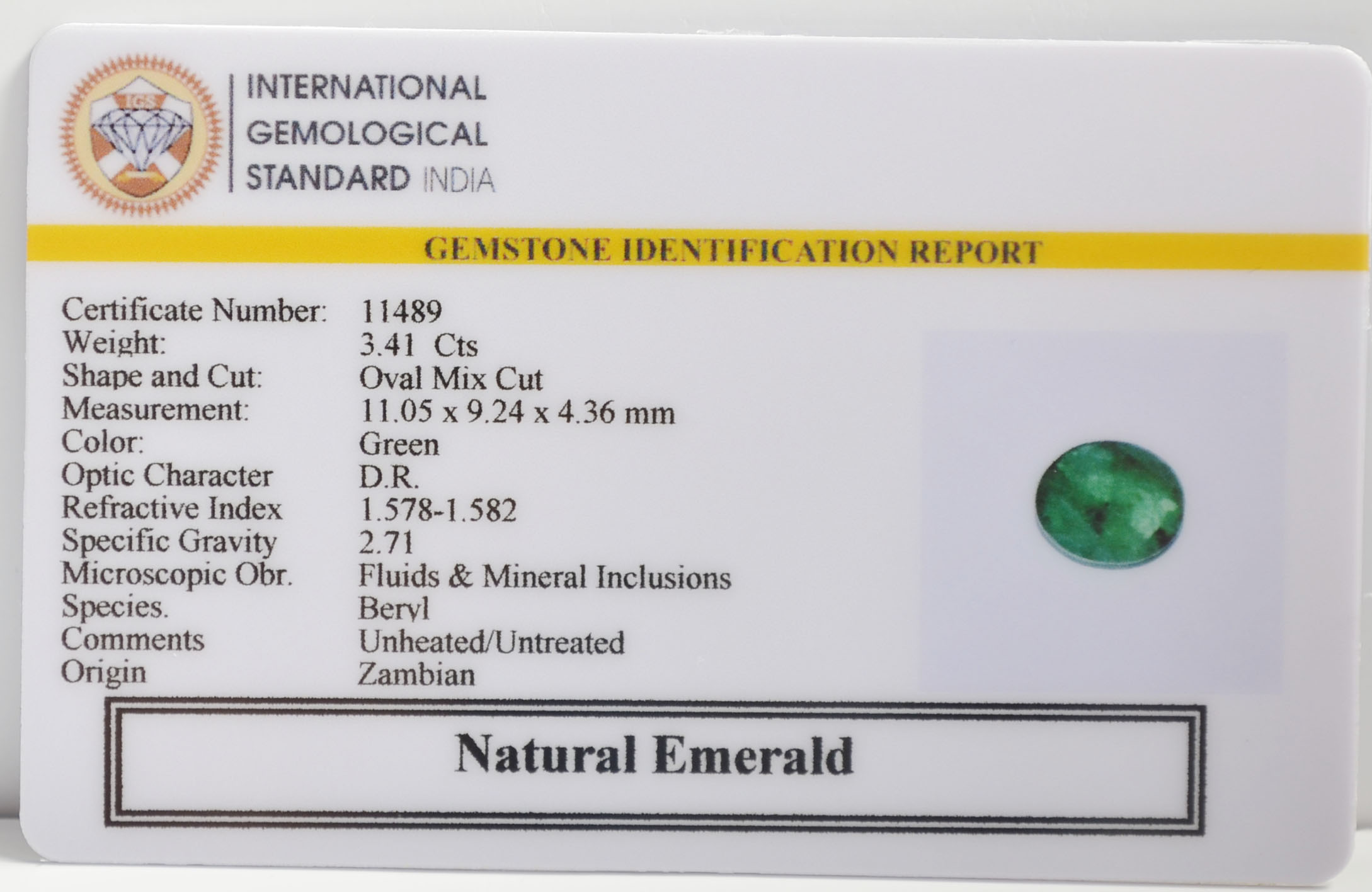 EMR22608 2 EMERALD 3.41 Ct.