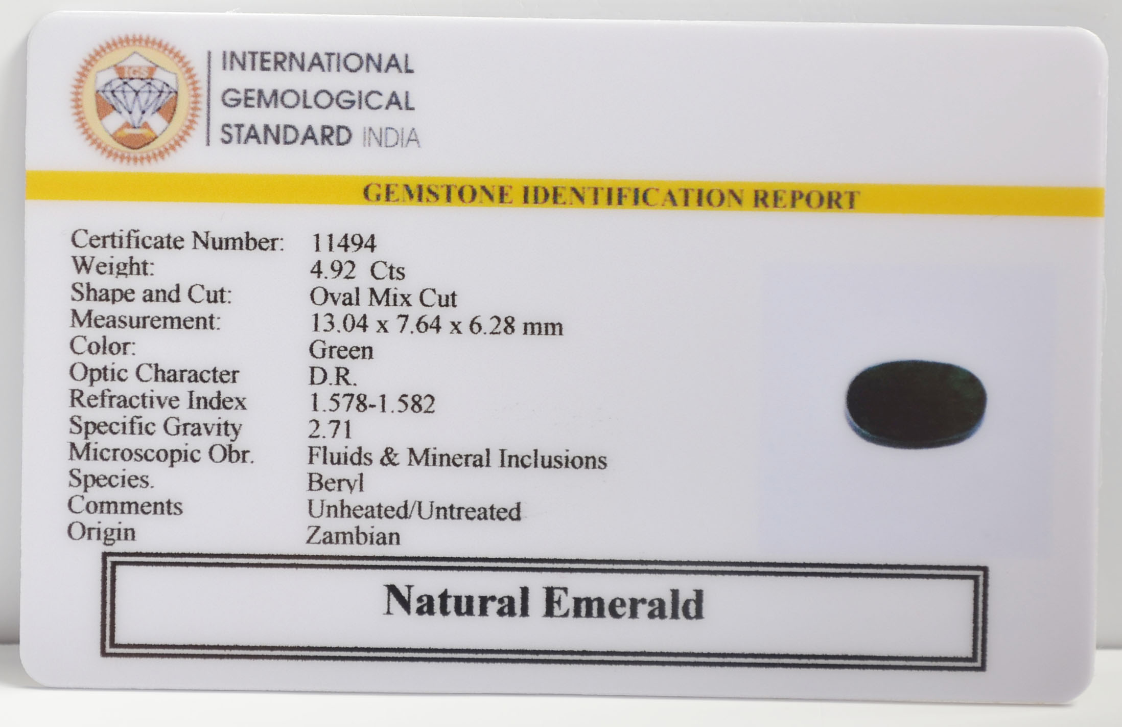 EMR22613 2 EMERALD 4.92 Ct.