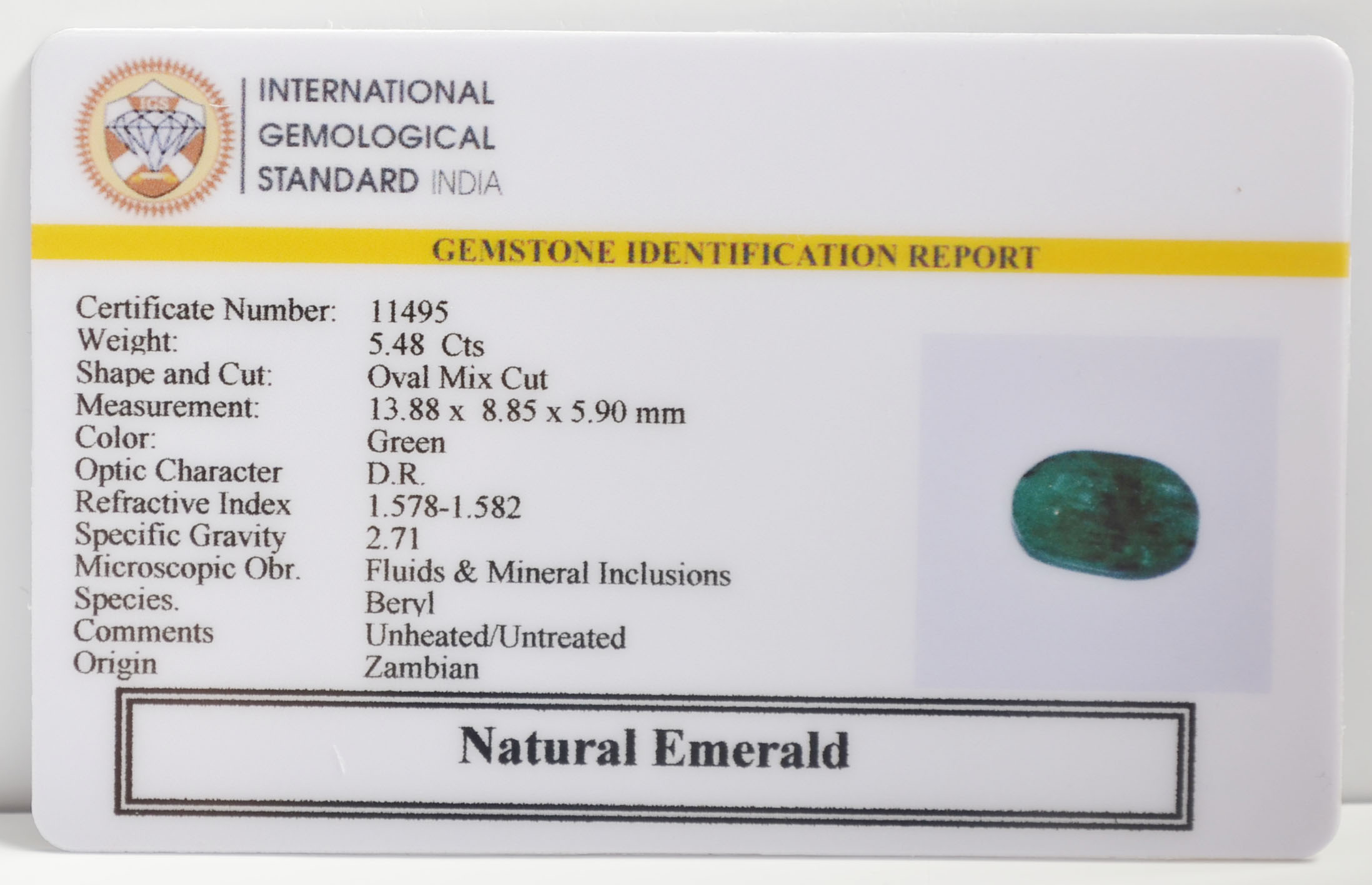 EMR22614 2 EMERALD 5.48 Ct.