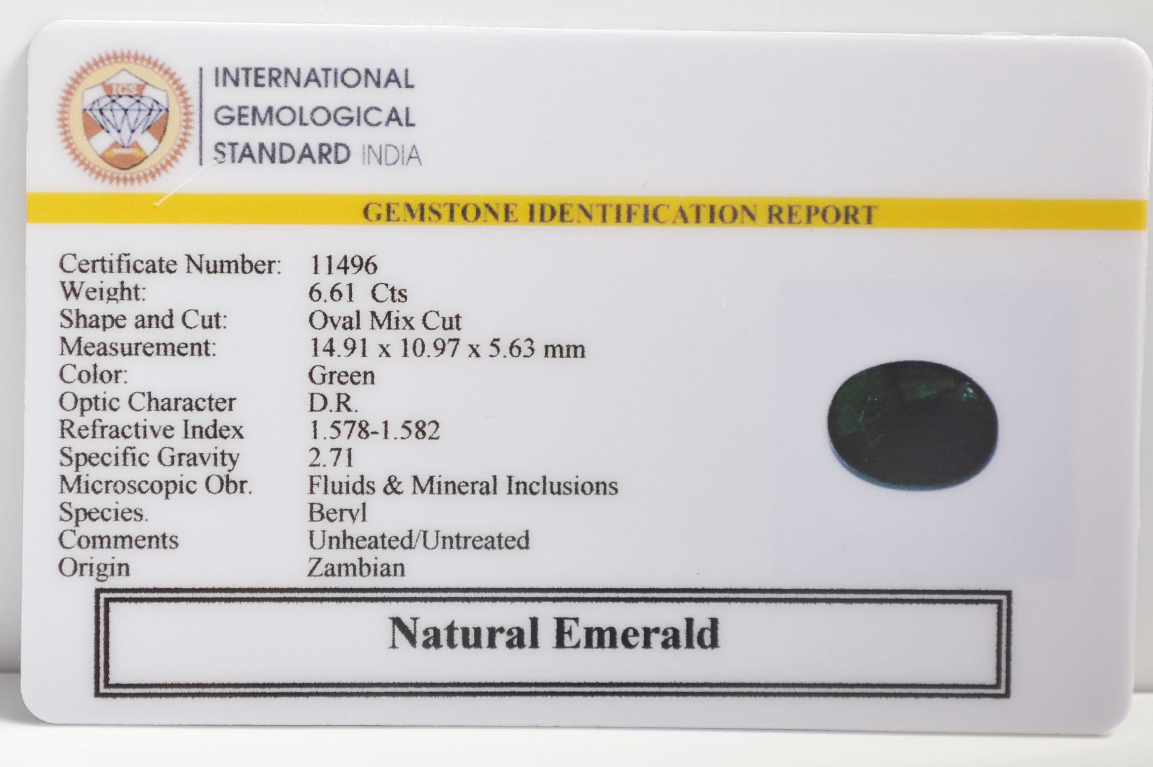 EMR22615 2 EMERALD 6.61 Ct.