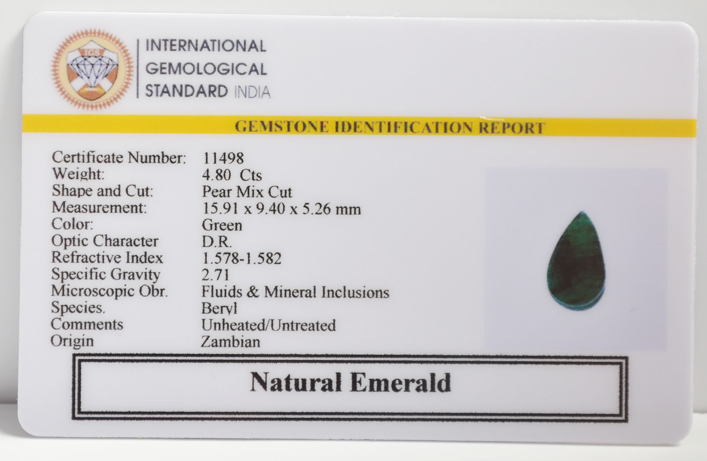 EMR22617 2 EMERALD 4.8 Ct.