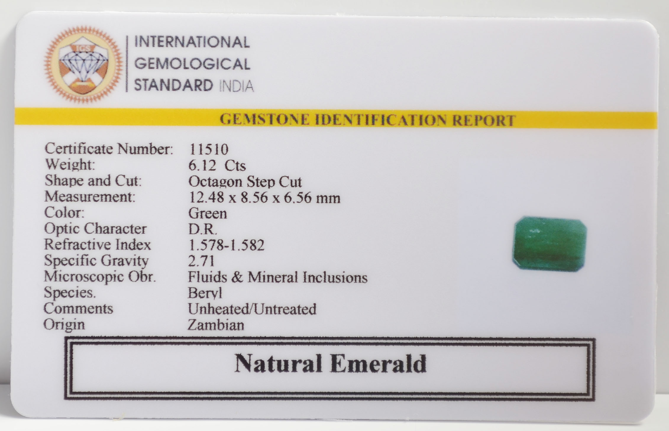 EMR22625 2 EMERALD 6.12 Ct.