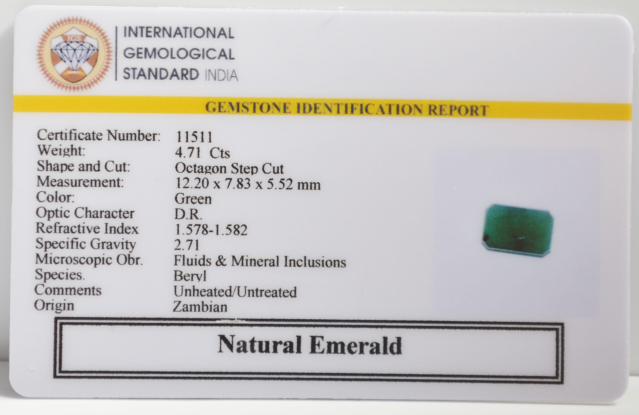 EMR22626 2 EMERALD 4.71 Ct.