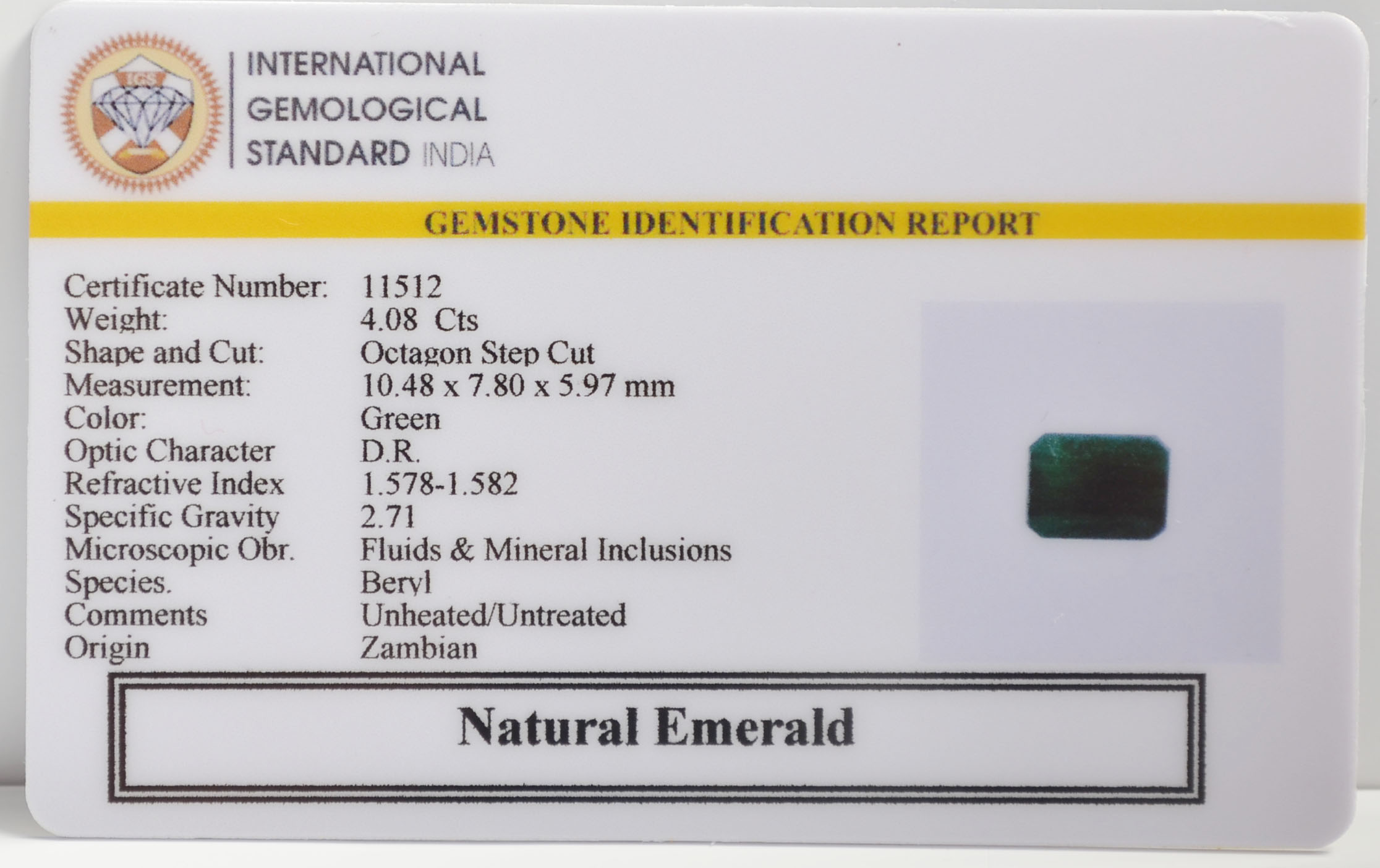 EMR22627 2 EMERALD 4.08 Ct.