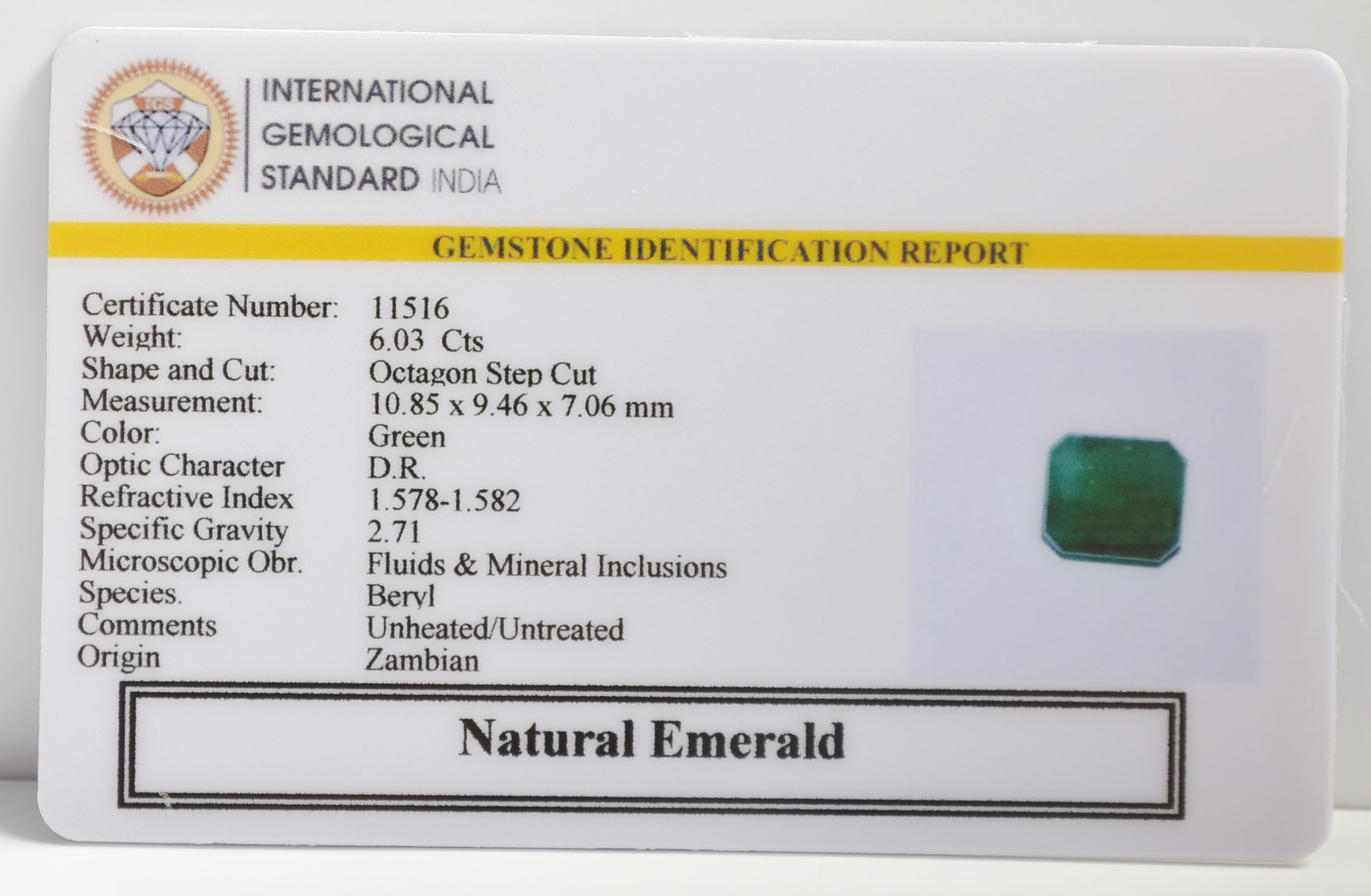 EMR22629 2 EMERALD 6.03 Ct.