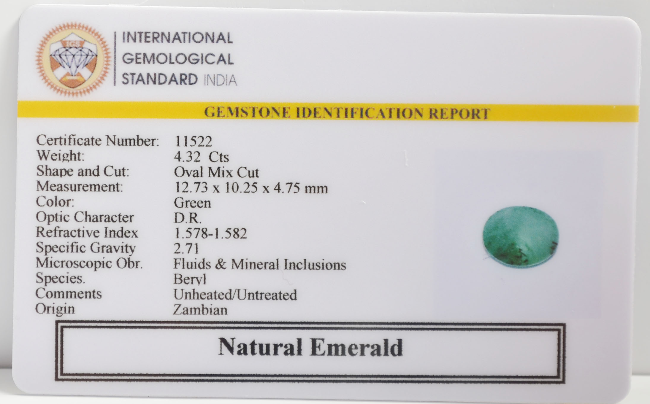 EMR22634 2 EMERALD 4.32 Ct.