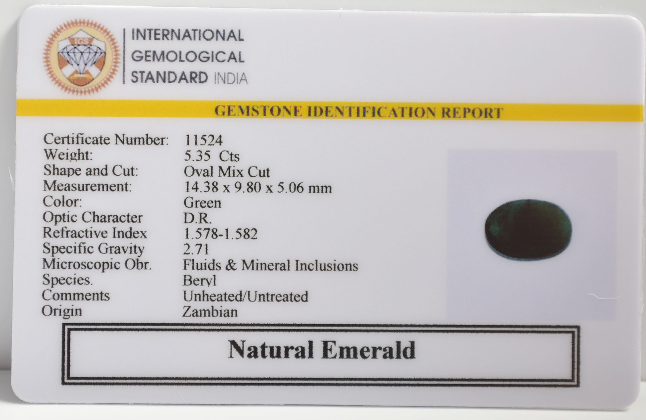 EMR22636 2 EMERALD 5.35 Ct.