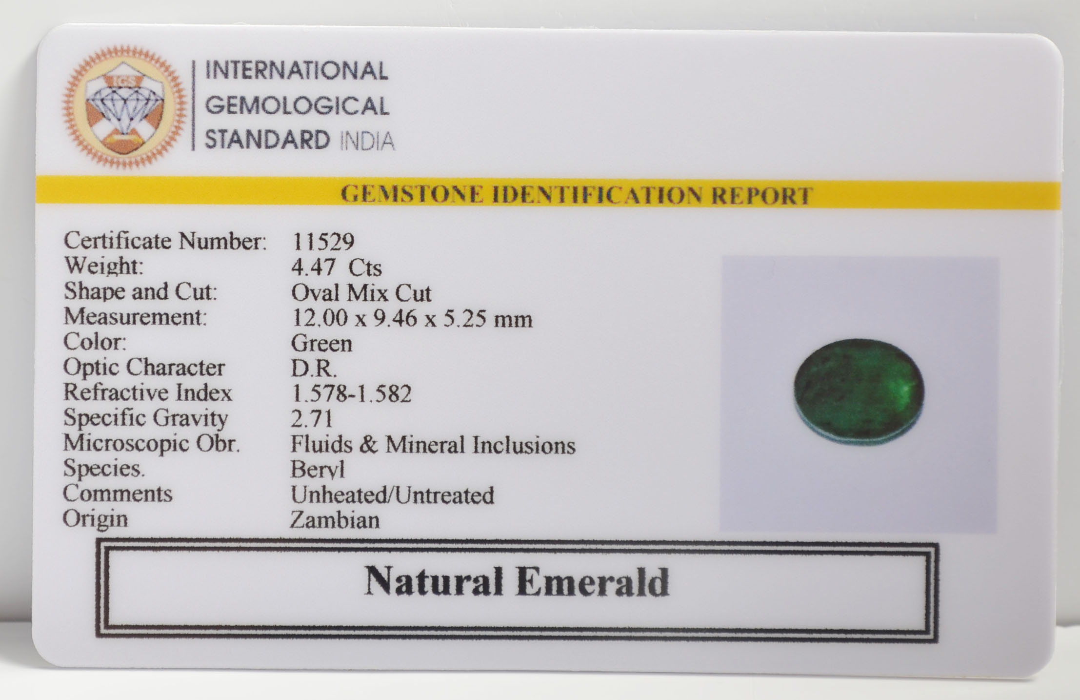 EMR22640 2 EMERALD 4.47 Ct.